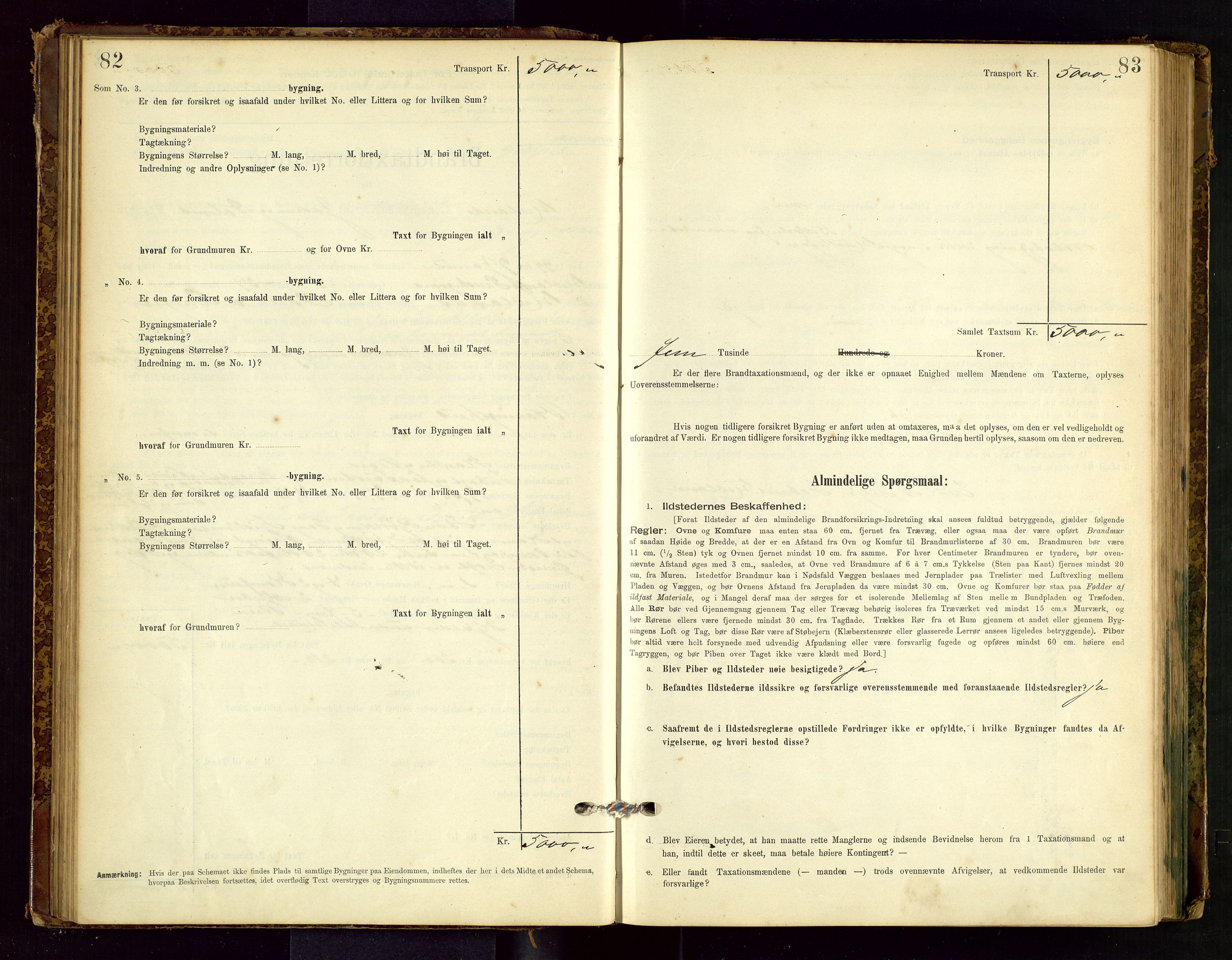 Hetland lensmannskontor, SAST/A-100101/Gob/L0001: "Brandtaxationsprotokol", 1895-1918, s. 82-83