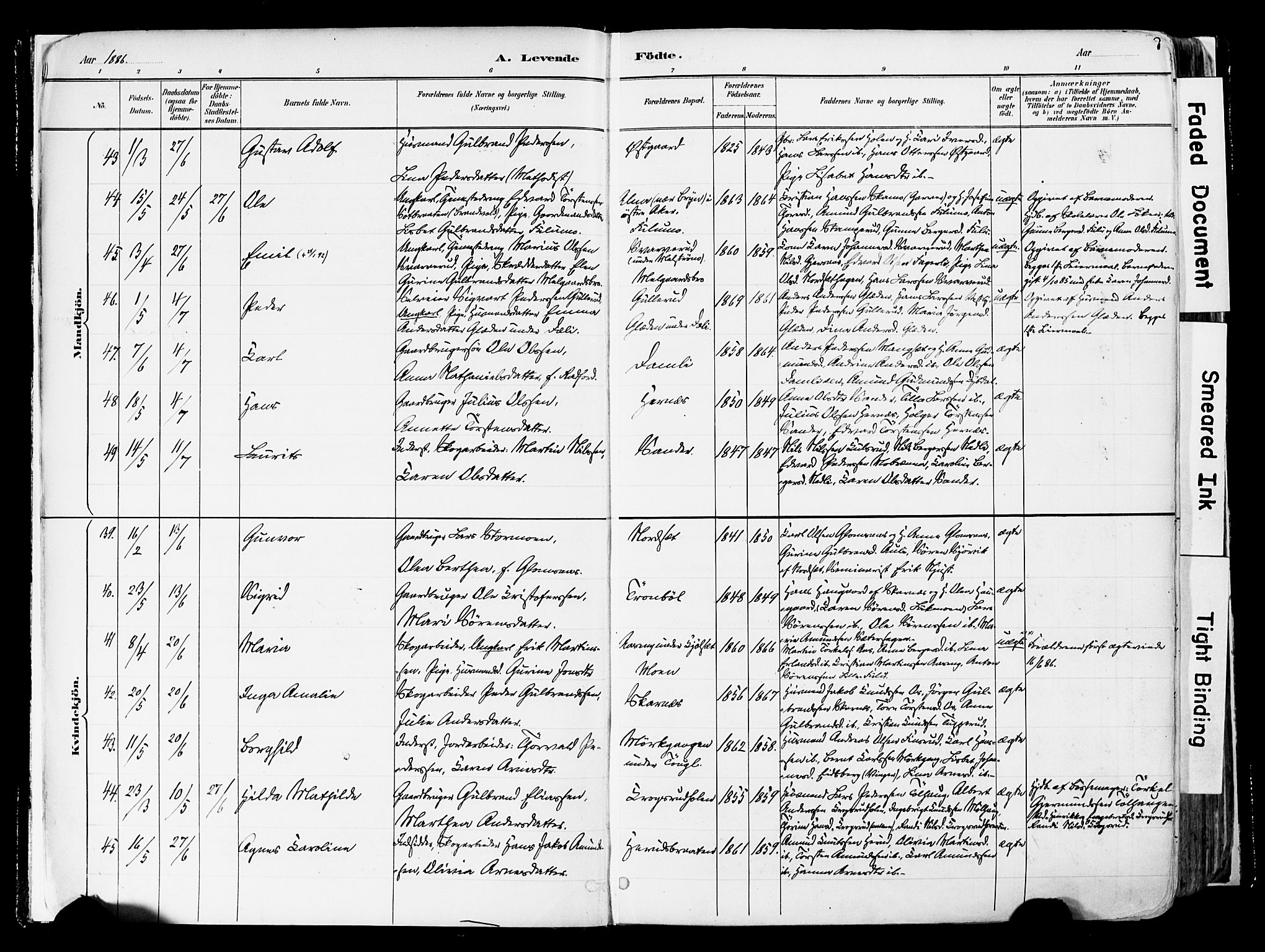 Sør-Odal prestekontor, AV/SAH-PREST-030/H/Ha/Haa/L0006: Ministerialbok nr. 6, 1886-1931, s. 7