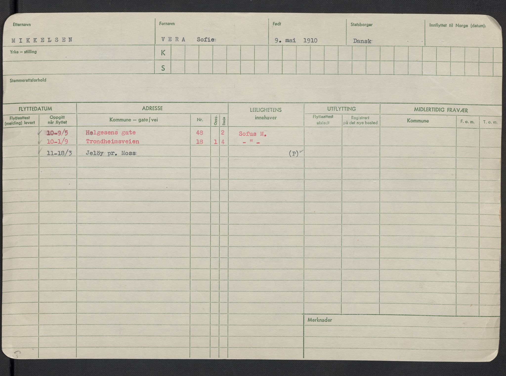 Oslo folkeregister, Registerkort, AV/SAO-A-11715/F/Fa/Fac/L0020: Kvinner, 1906-1914, s. 875a