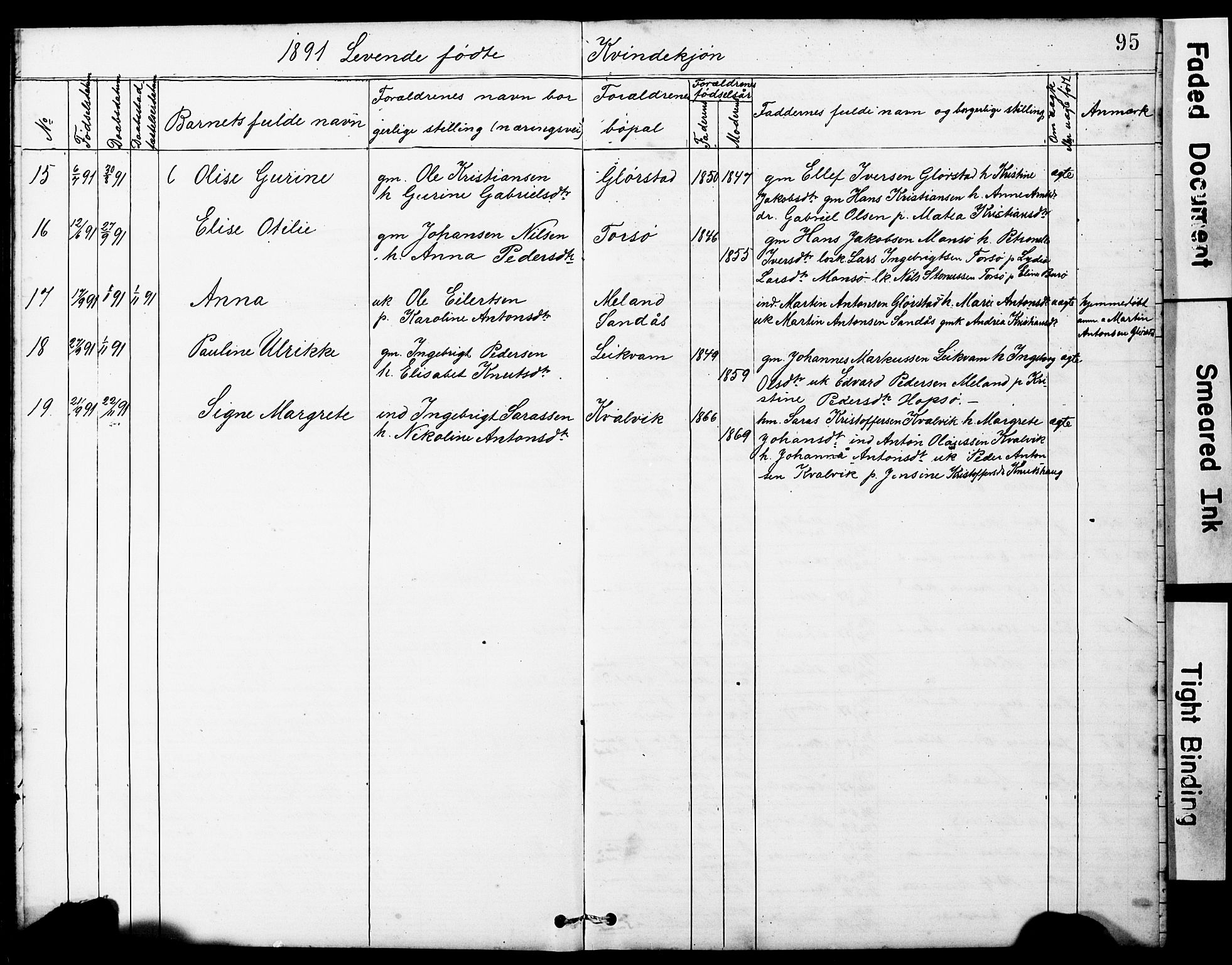 Ministerialprotokoller, klokkerbøker og fødselsregistre - Sør-Trøndelag, AV/SAT-A-1456/634/L0541: Klokkerbok nr. 634C03, 1874-1891, s. 95