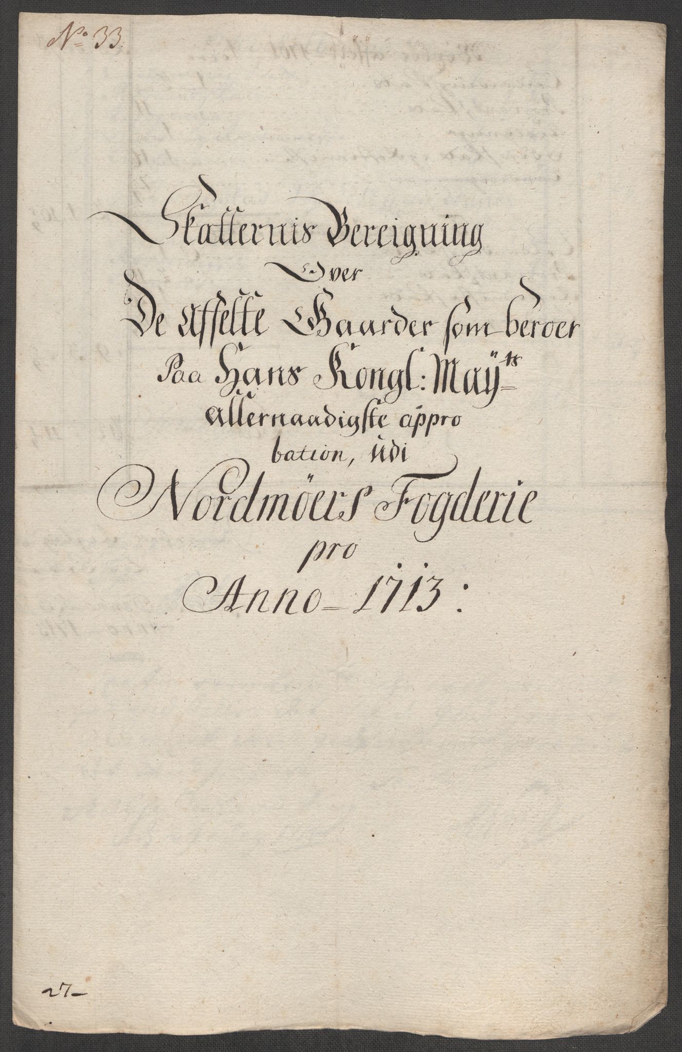 Rentekammeret inntil 1814, Reviderte regnskaper, Fogderegnskap, RA/EA-4092/R56/L3747: Fogderegnskap Nordmøre, 1713, s. 199