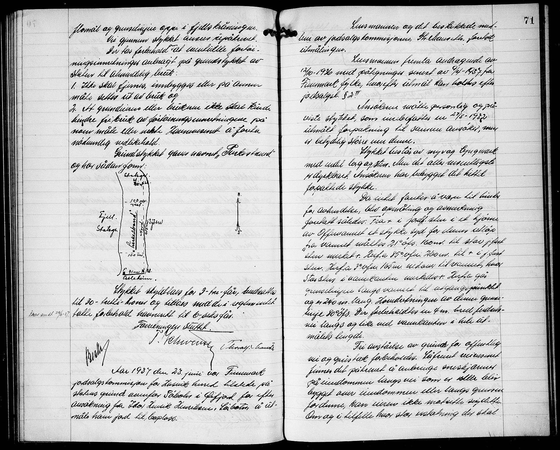 Lensmannen i Hasvik (hos Finnmarkseiendommen)*, FIEI/-, 1927-1938, s. 70b-71a