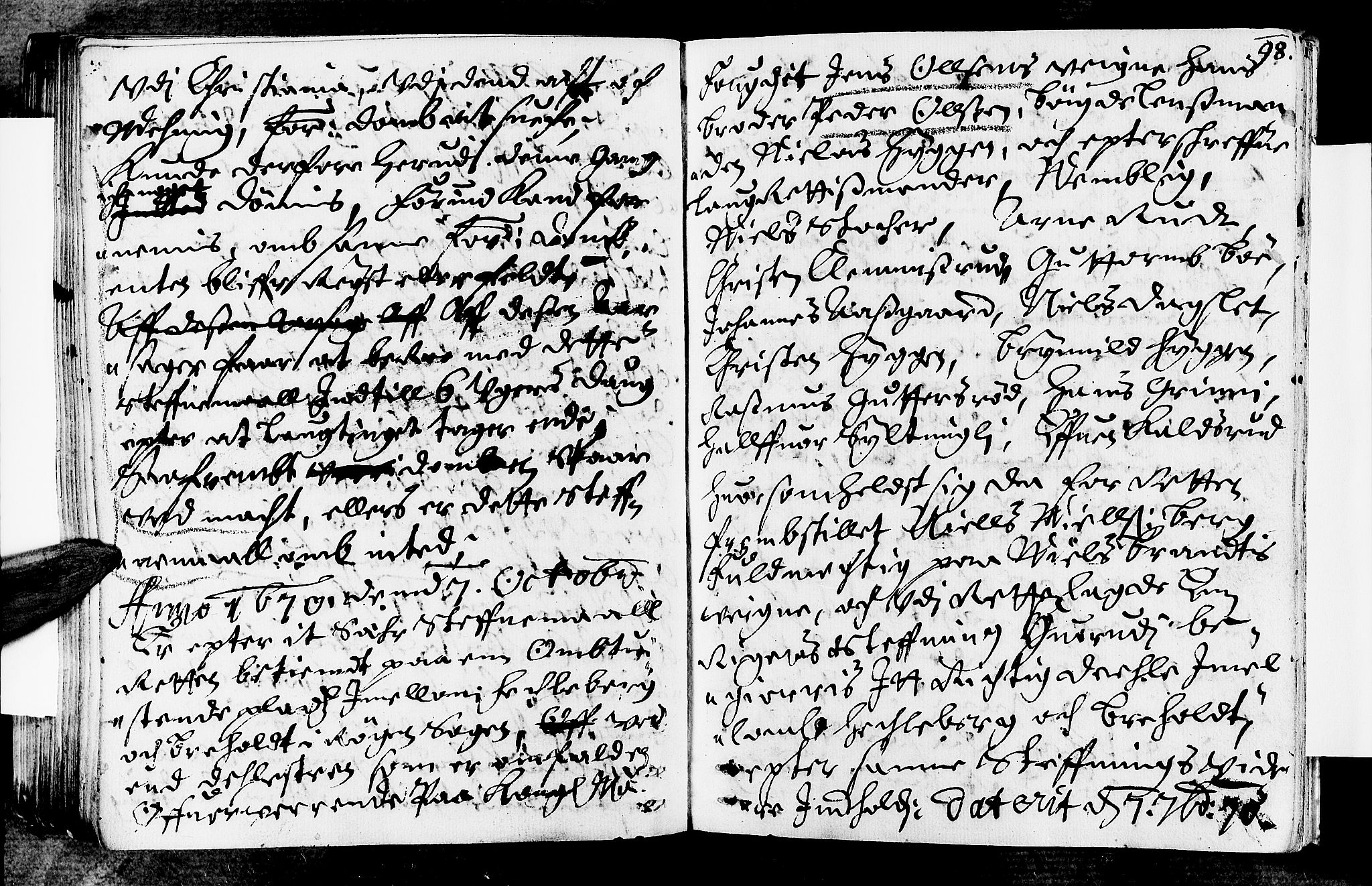 Lier, Røyken og Hurum sorenskriveri, SAKO/A-89/F/Fa/L0011: Tingbok, 1670, s. 98
