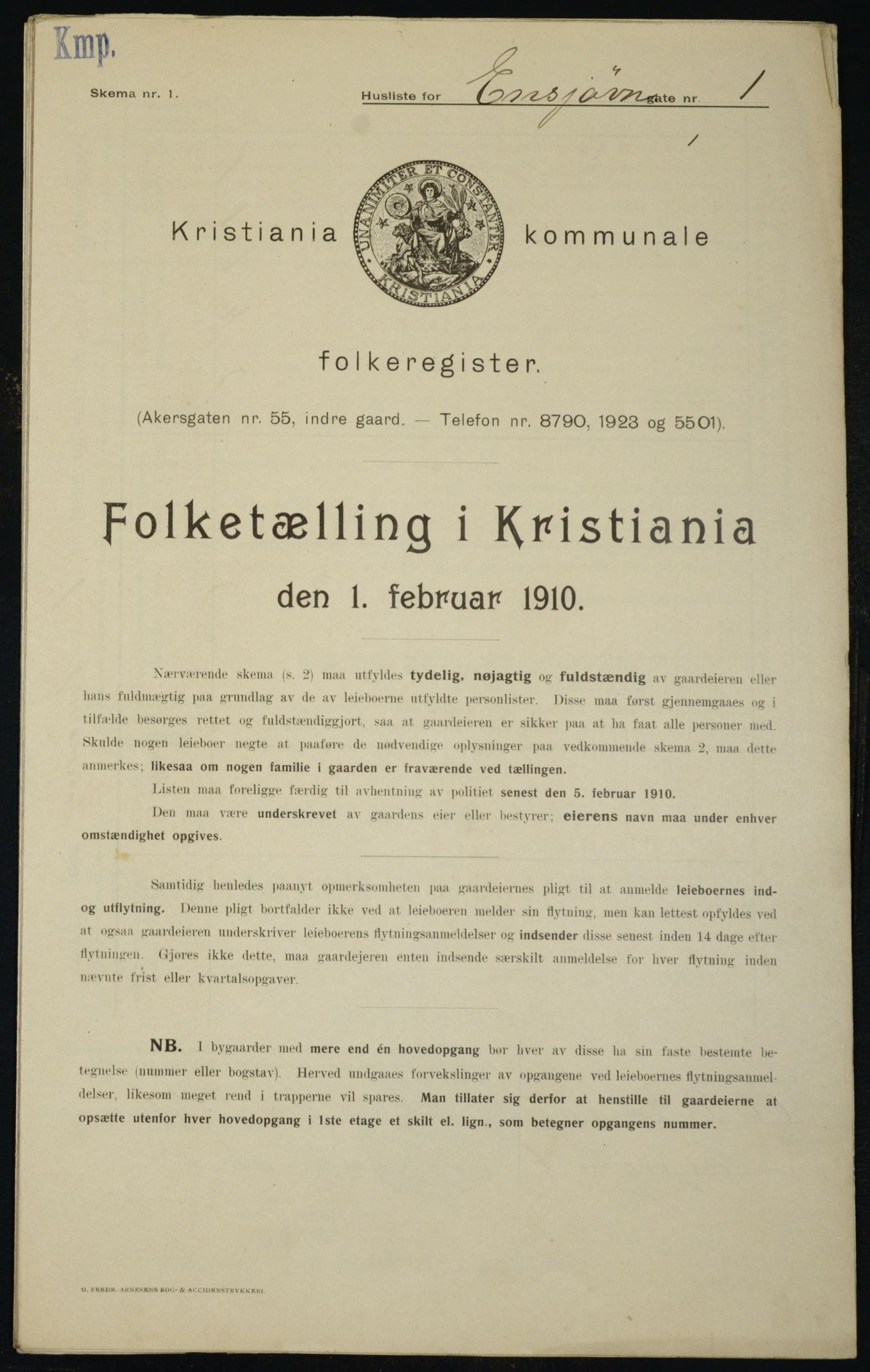 OBA, Kommunal folketelling 1.2.1910 for Kristiania, 1910, s. 20082