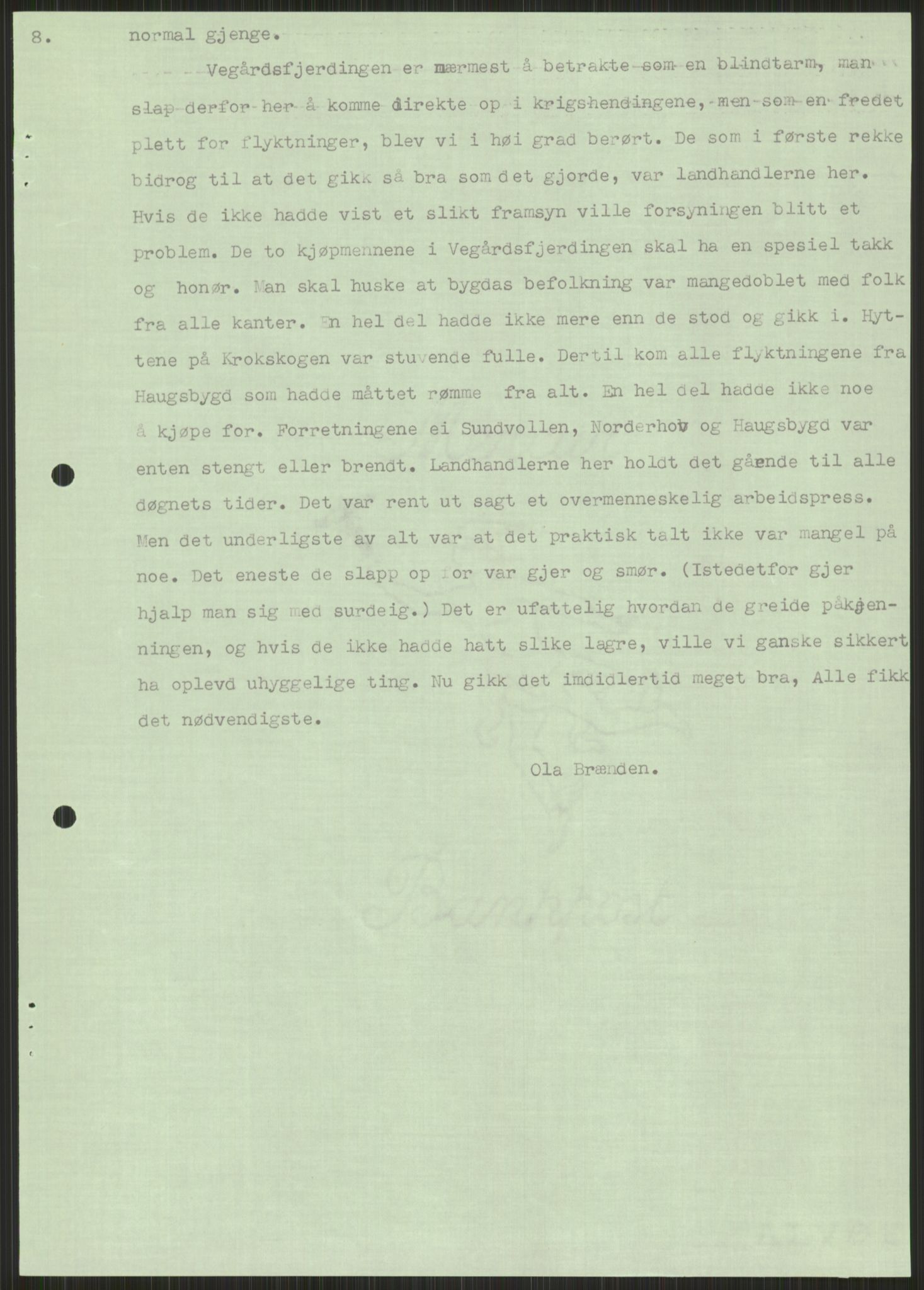 Forsvaret, Forsvarets krigshistoriske avdeling, AV/RA-RAFA-2017/Y/Ya/L0014: II-C-11-31 - Fylkesmenn.  Rapporter om krigsbegivenhetene 1940., 1940, s. 478