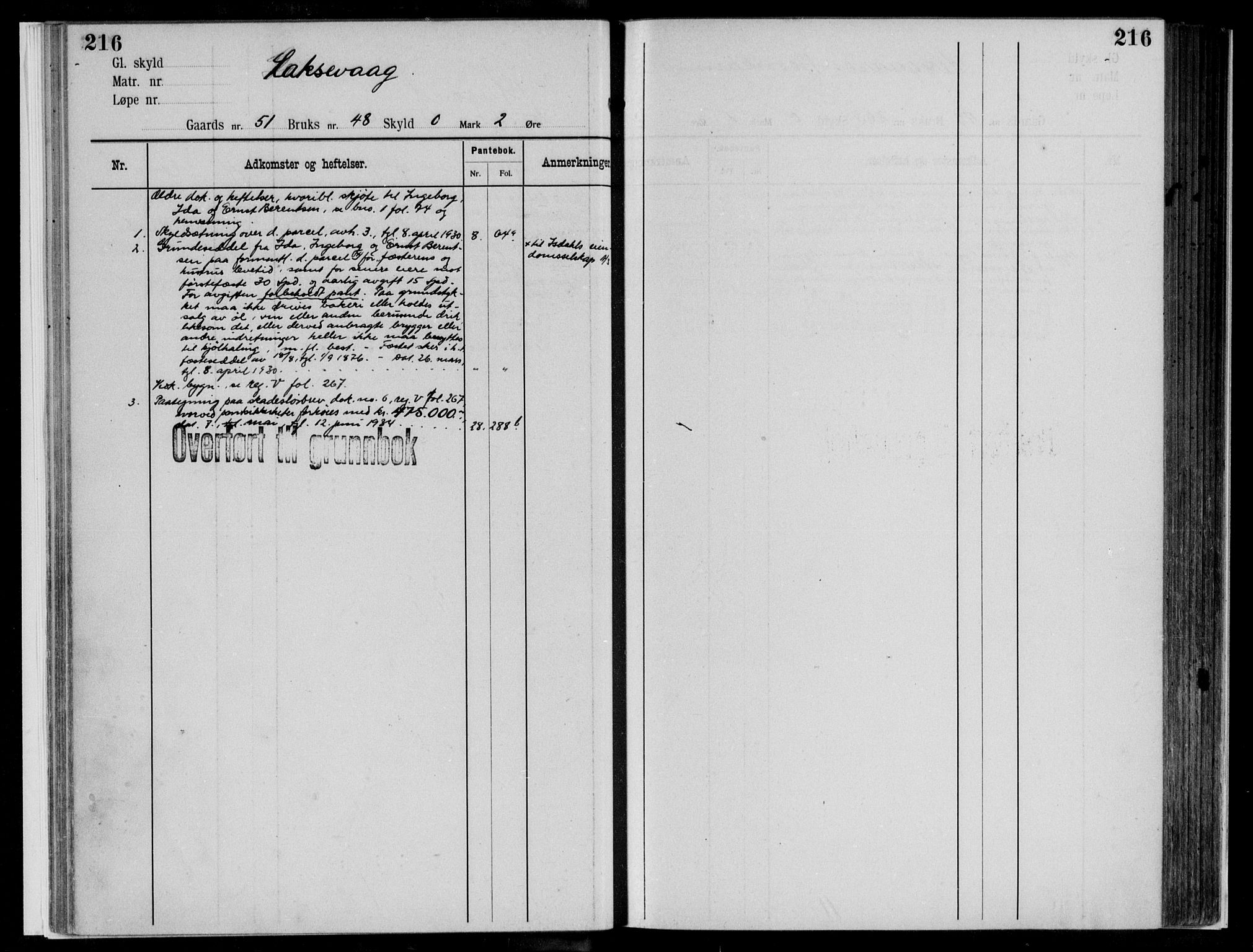 Midhordland sorenskriveri, AV/SAB-A-3001/1/G/Ga/Gab/L0112: Panteregister nr. II.A.b.112, s. 216