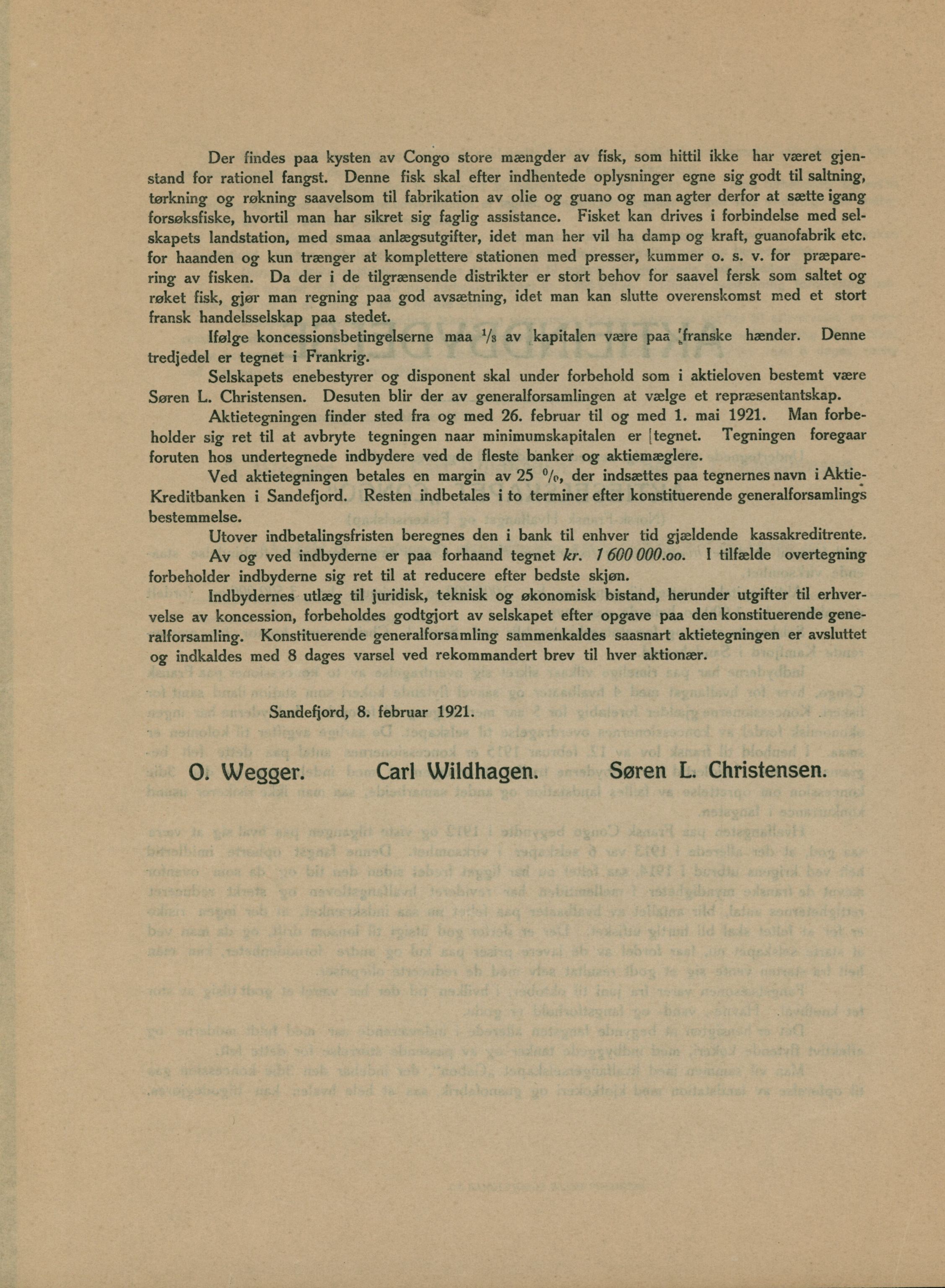AS Gabon, VEMU/ARS-A-1328/A/L0002: Aksjeinnbydelse, vedtekter, avvikling, 1921-1932