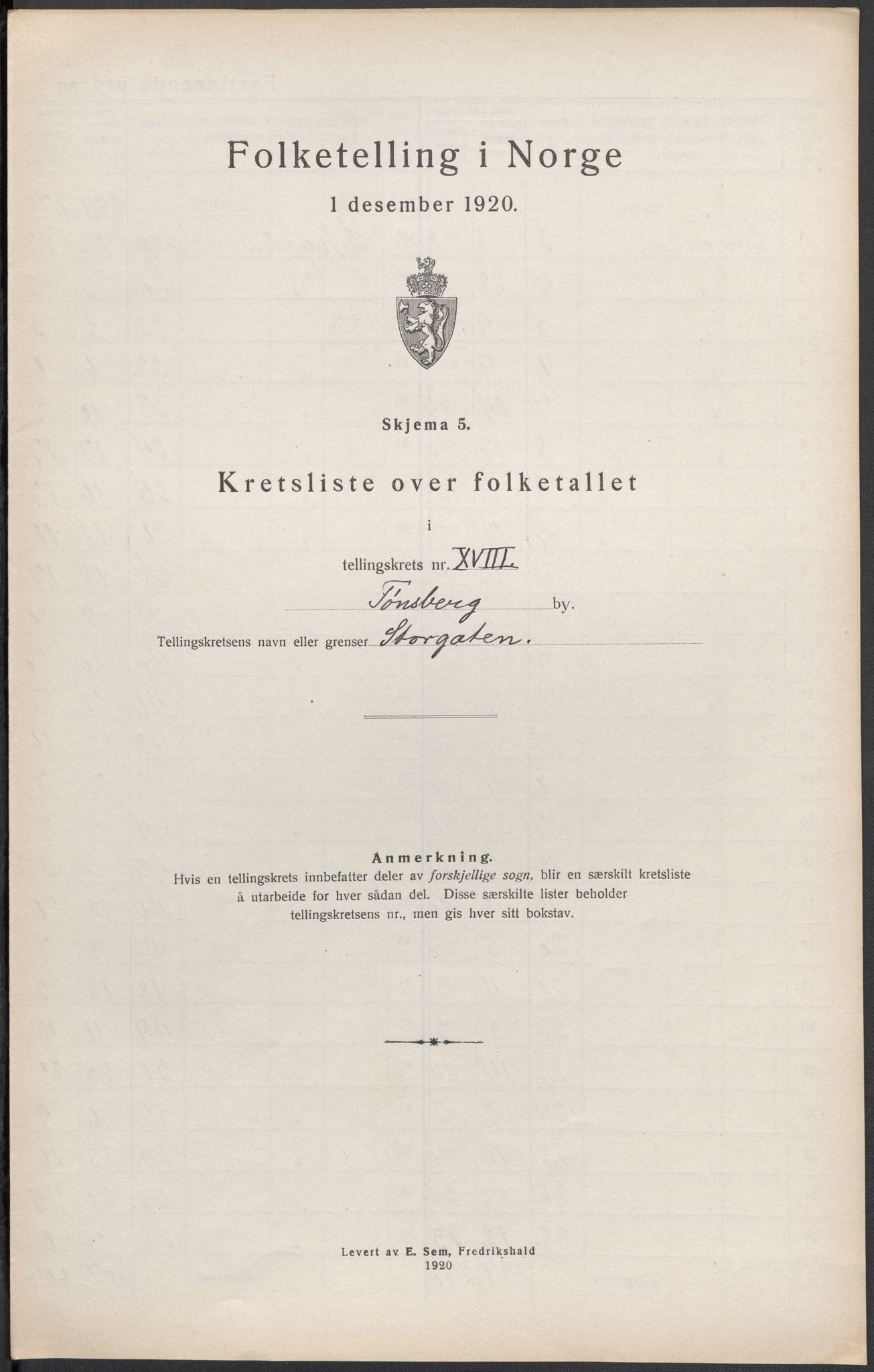 SAKO, Folketelling 1920 for 0705 Tønsberg kjøpstad, 1920, s. 41