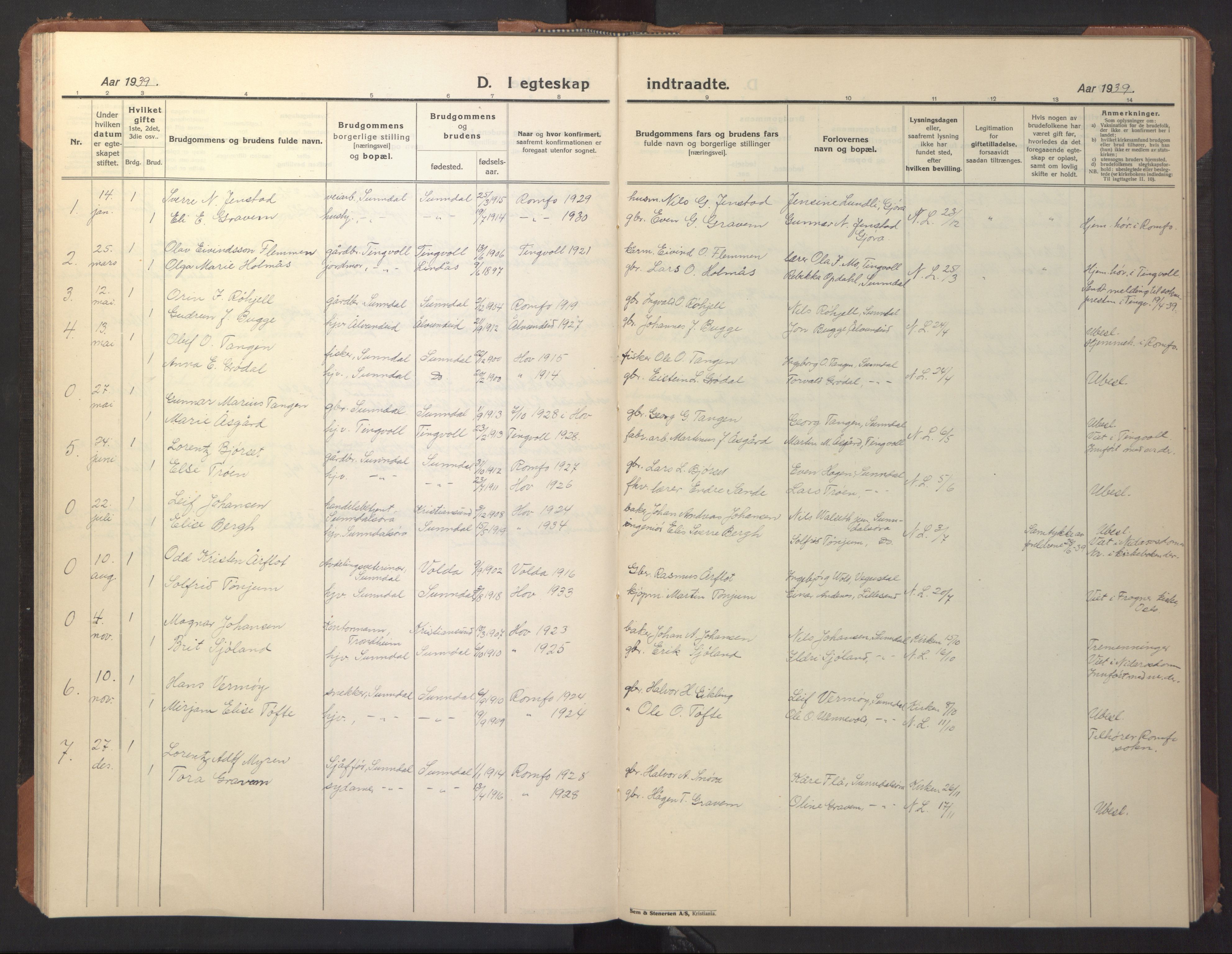 Ministerialprotokoller, klokkerbøker og fødselsregistre - Møre og Romsdal, SAT/A-1454/590/L1018: Klokkerbok nr. 590C03, 1922-1950