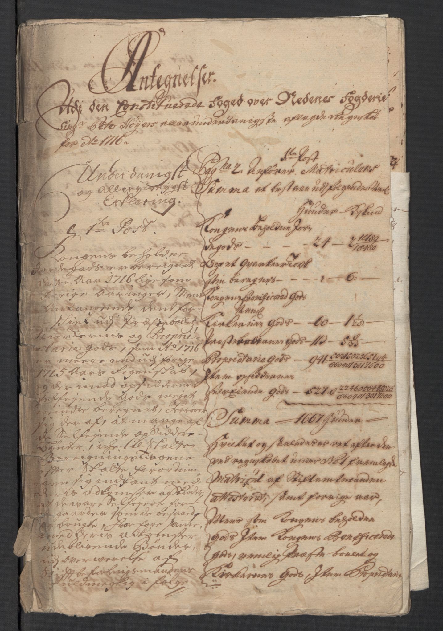 Rentekammeret inntil 1814, Reviderte regnskaper, Fogderegnskap, RA/EA-4092/R39/L2325: Fogderegnskap Nedenes, 1716, s. 354