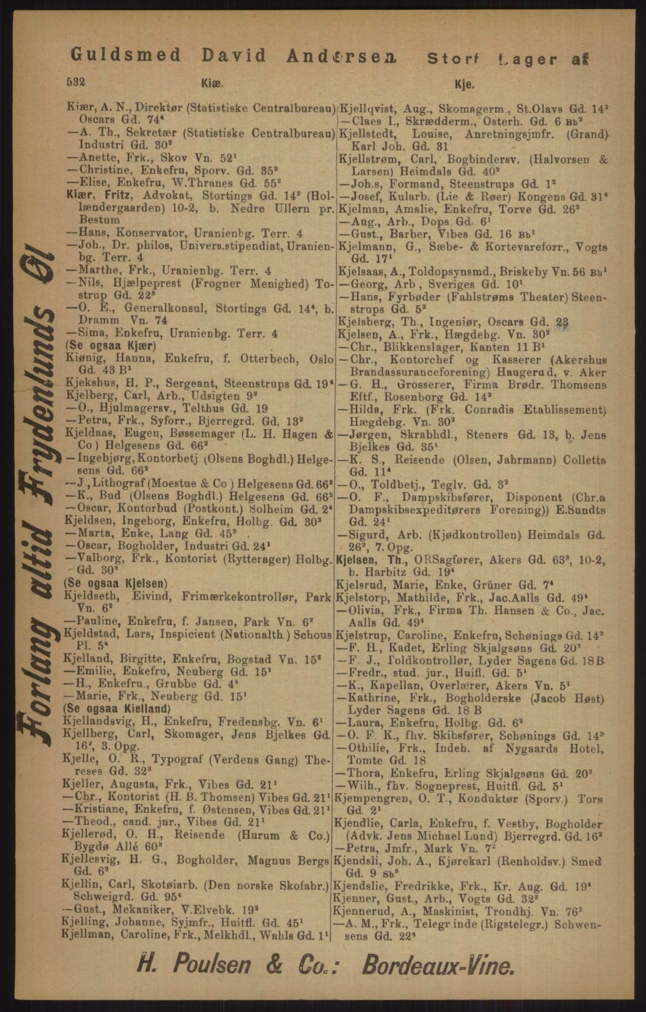 Kristiania/Oslo adressebok, PUBL/-, 1905, s. 532