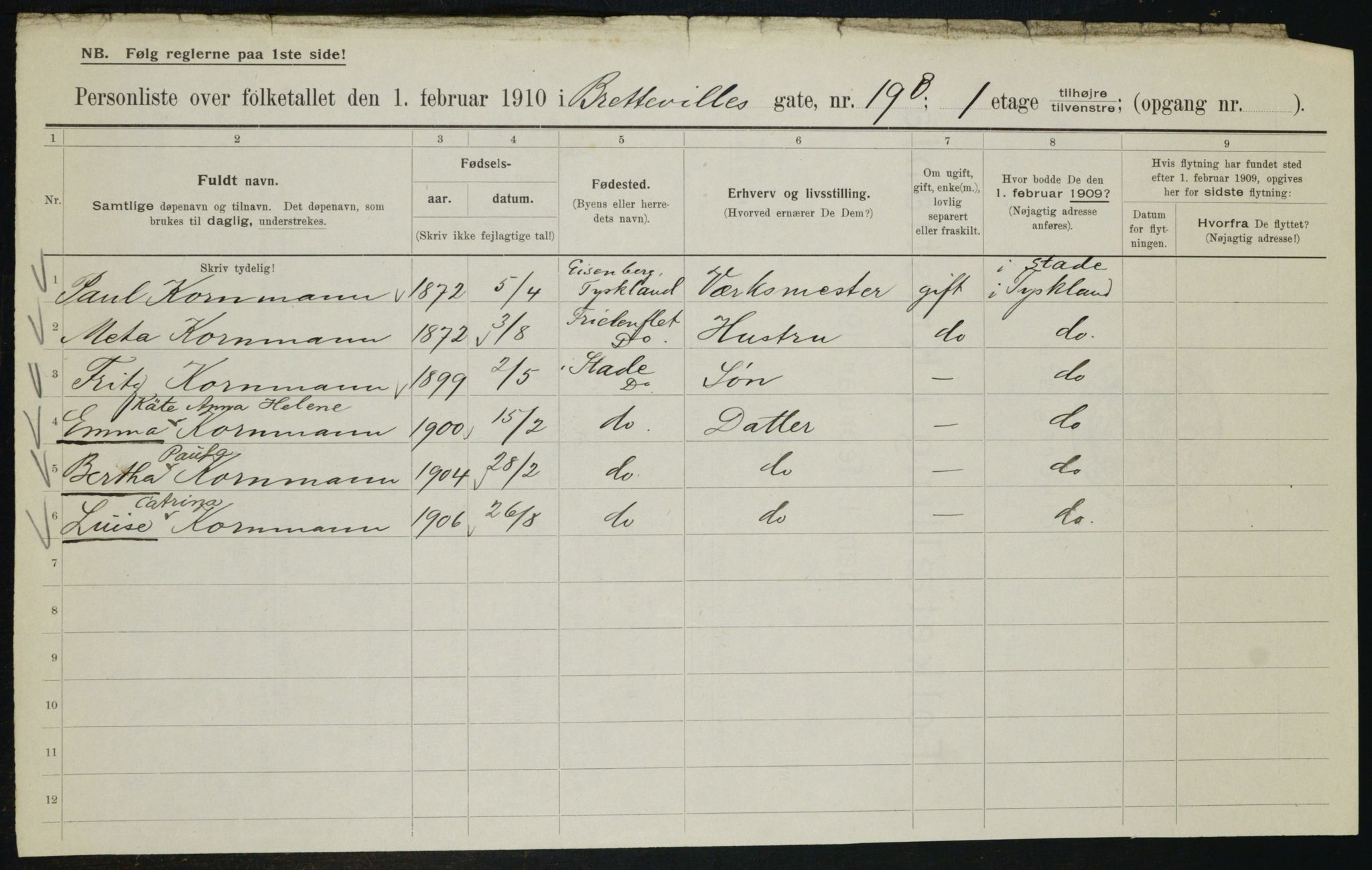 OBA, Kommunal folketelling 1.2.1910 for Kristiania, 1910, s. 8450