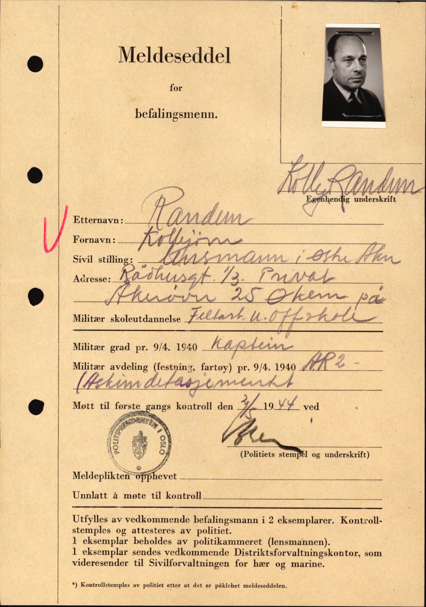 Forsvaret, Forsvarets krigshistoriske avdeling, AV/RA-RAFA-2017/Y/Yf/L0209: II-C-11-2121  -  Okkupasjonstiden.  Meldesedler for befal med foto og oppl. om militær grad 9. apr. 1940., 1944-1945, s. 548