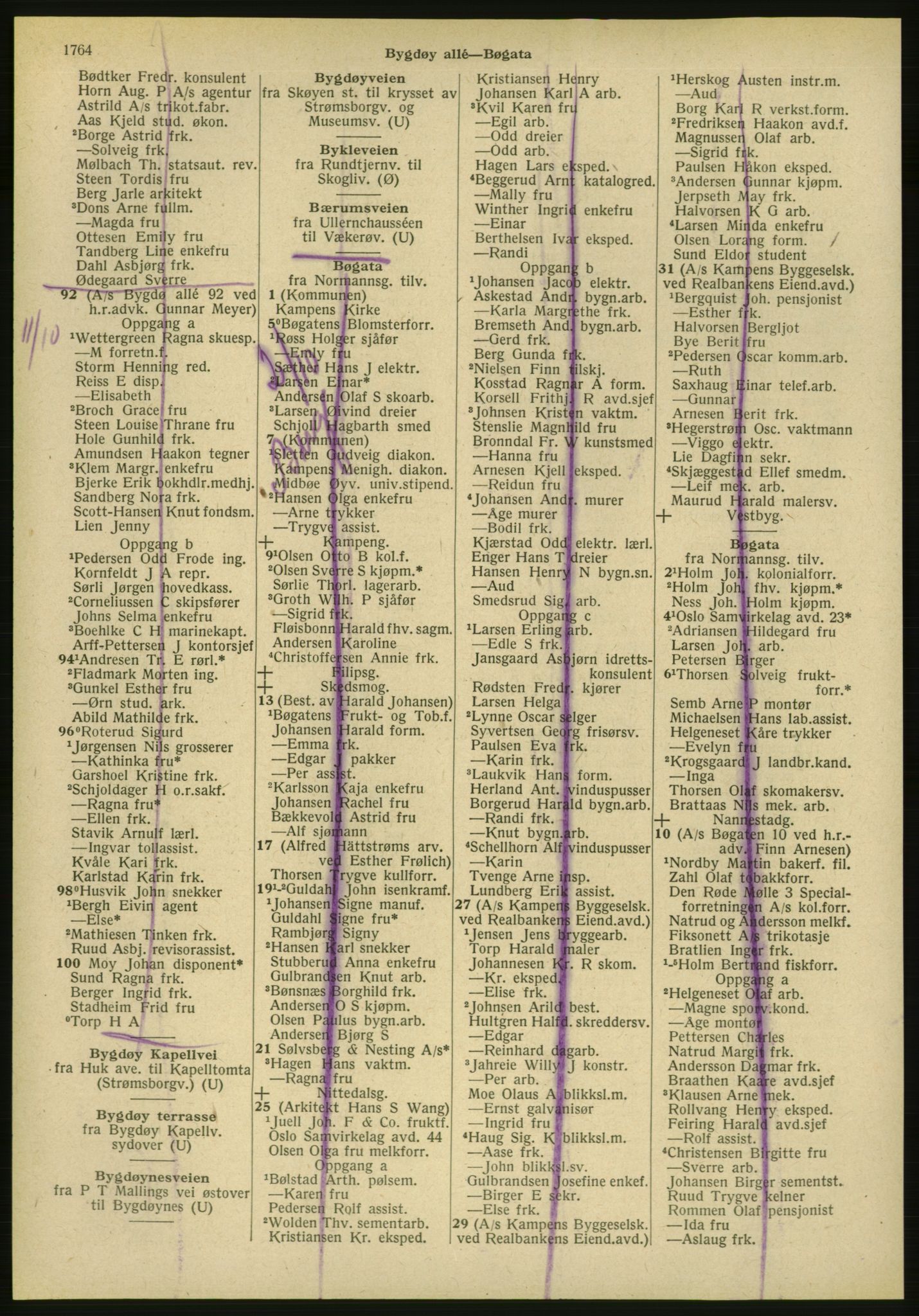 Kristiania/Oslo adressebok, PUBL/-, 1951, s. 1764