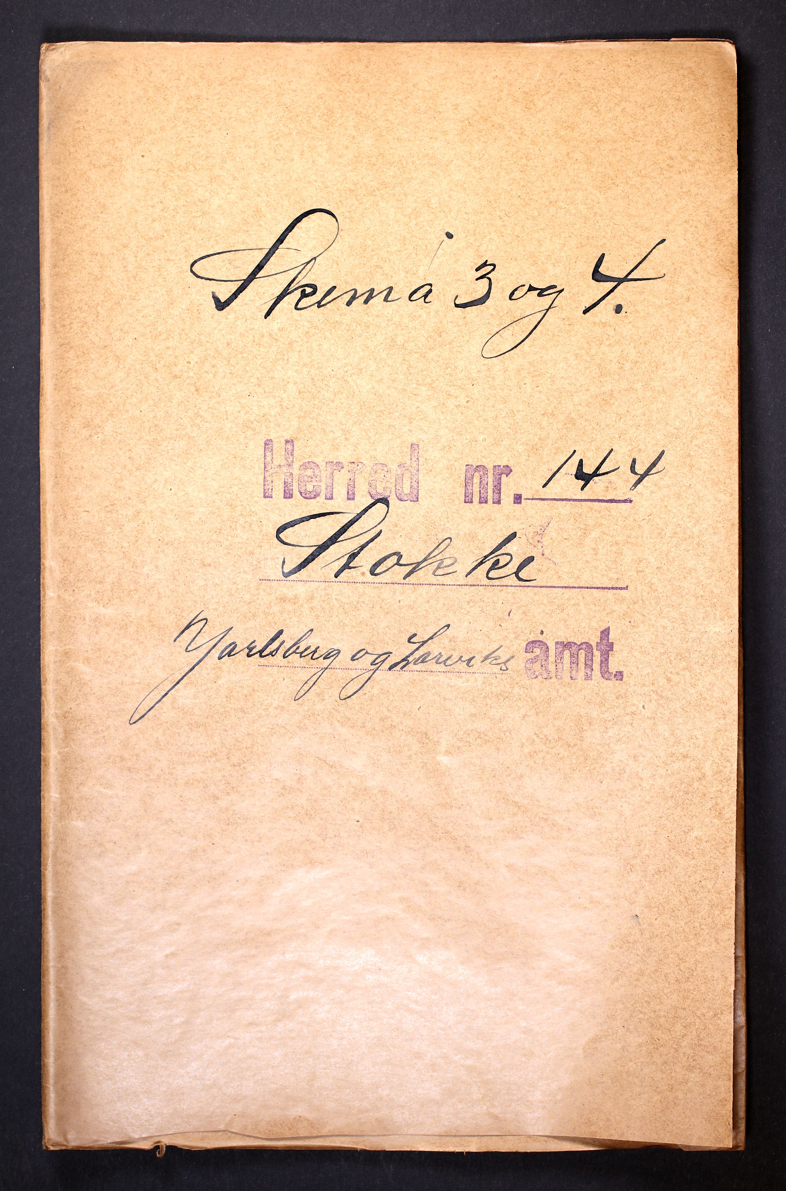RA, Folketelling 1910 for 0720 Stokke herred, 1910, s. 1