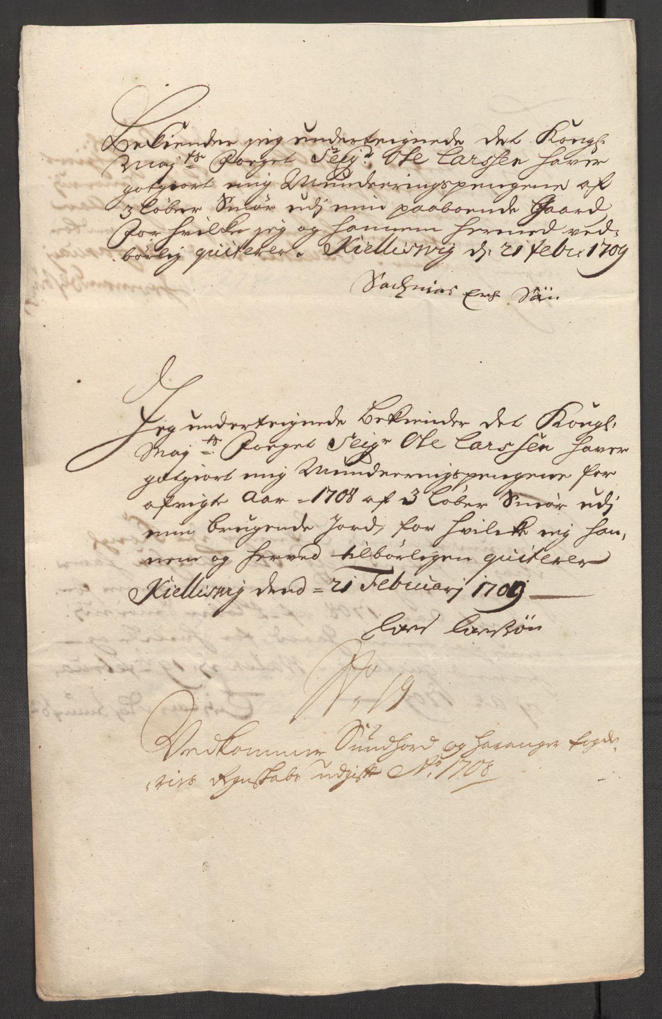 Rentekammeret inntil 1814, Reviderte regnskaper, Fogderegnskap, AV/RA-EA-4092/R48/L2985: Fogderegnskap Sunnhordland og Hardanger, 1708, s. 286