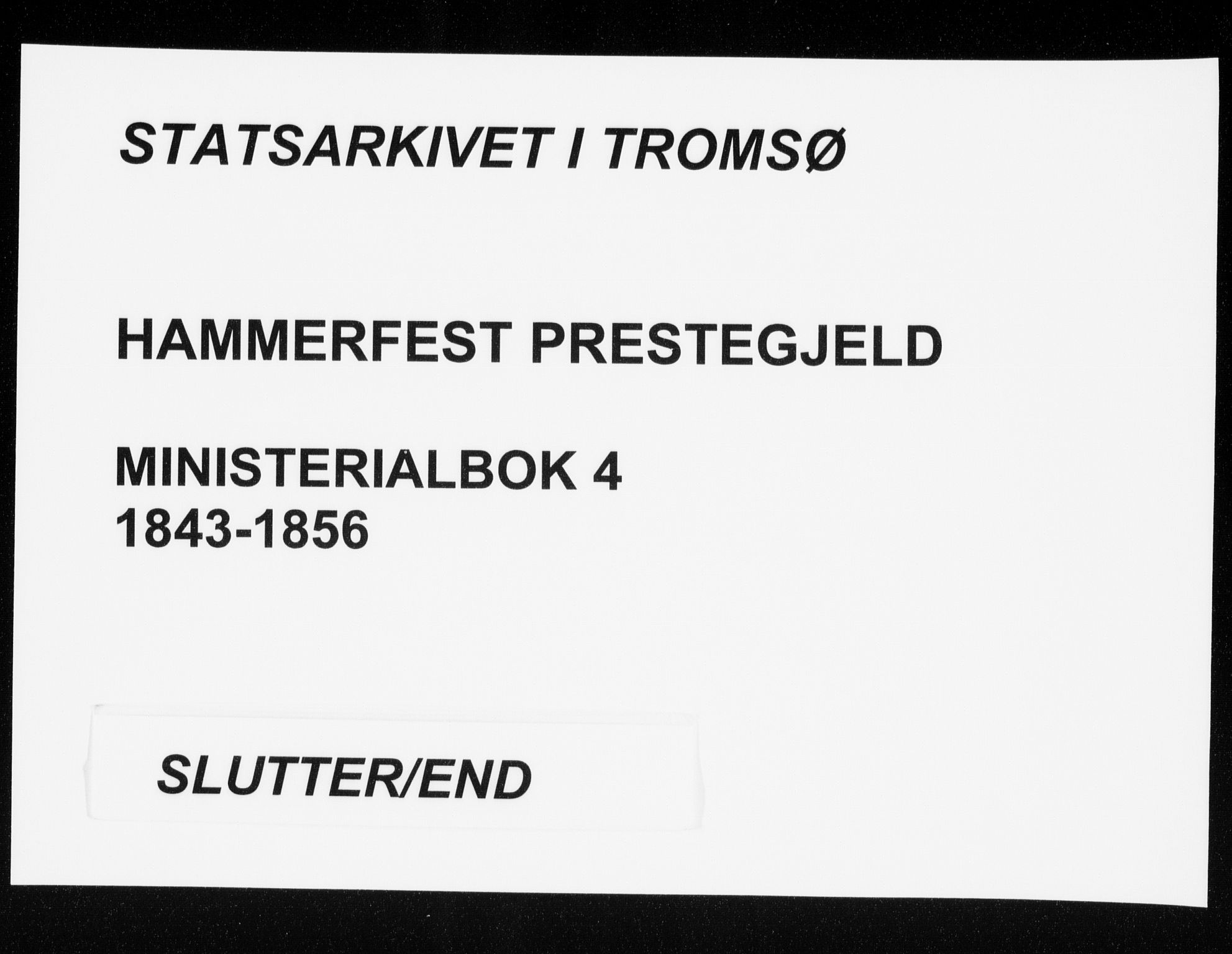 Hammerfest sokneprestkontor, AV/SATØ-S-1347/H/Ha/L0004.kirke: Ministerialbok nr. 4, 1843-1856