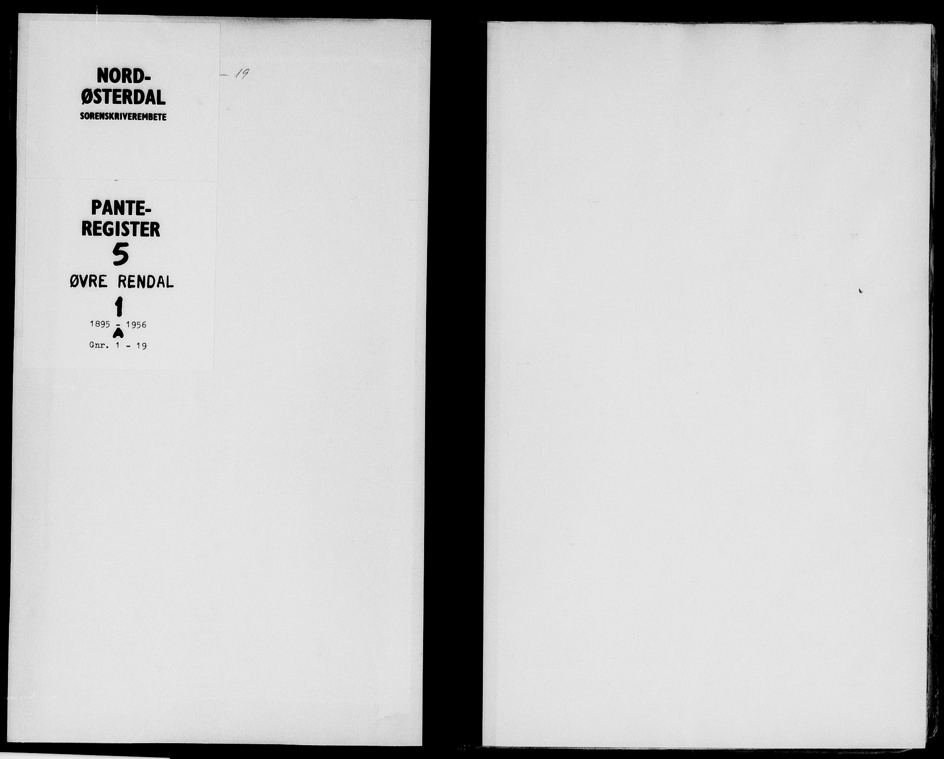 Nord-Østerdal tingrett, SAH/TING-020/H/Ha/Haa/L0005: Panteregister nr. 1A, 1895-1956