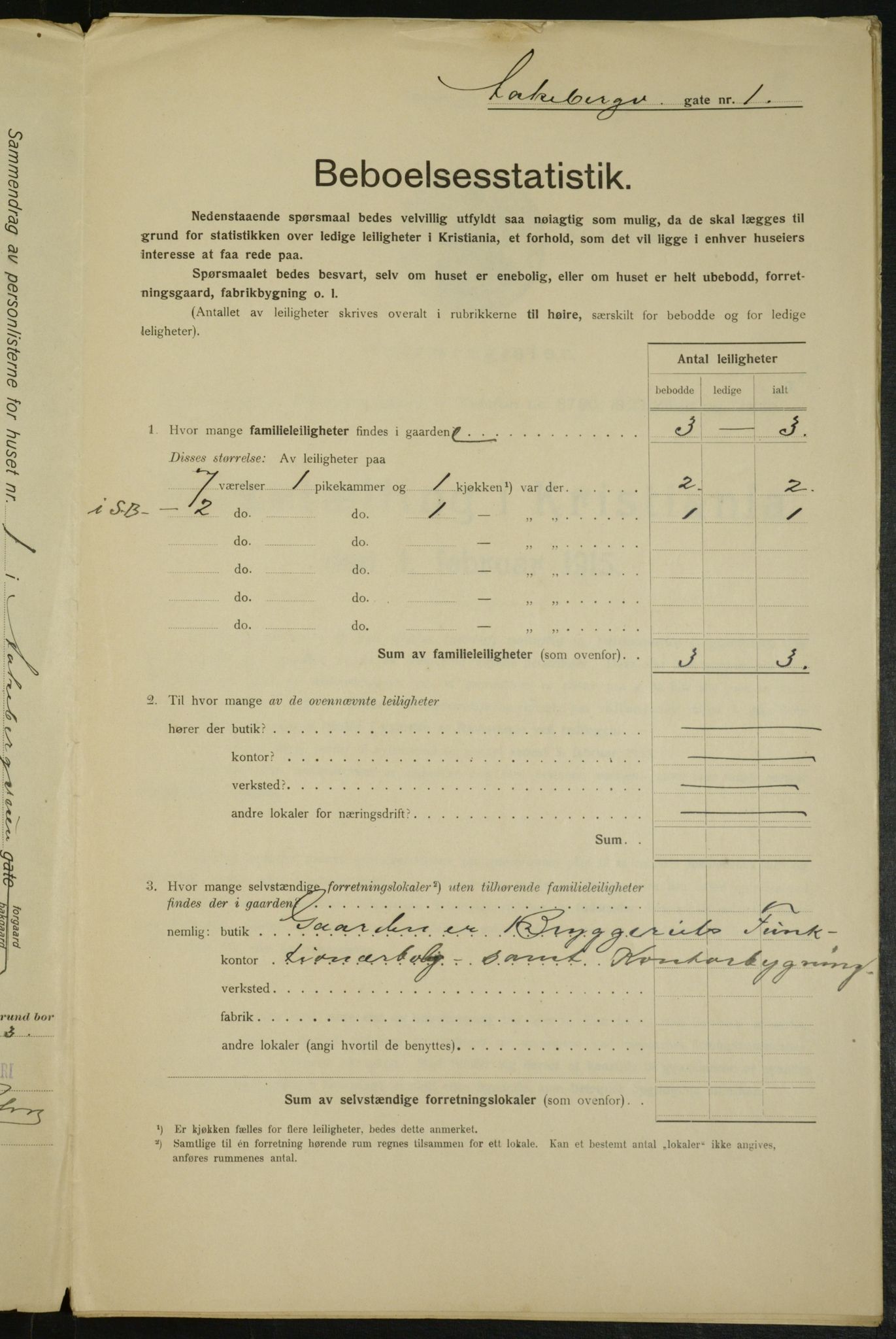 OBA, Kommunal folketelling 1.2.1915 for Kristiania, 1915, s. 130854