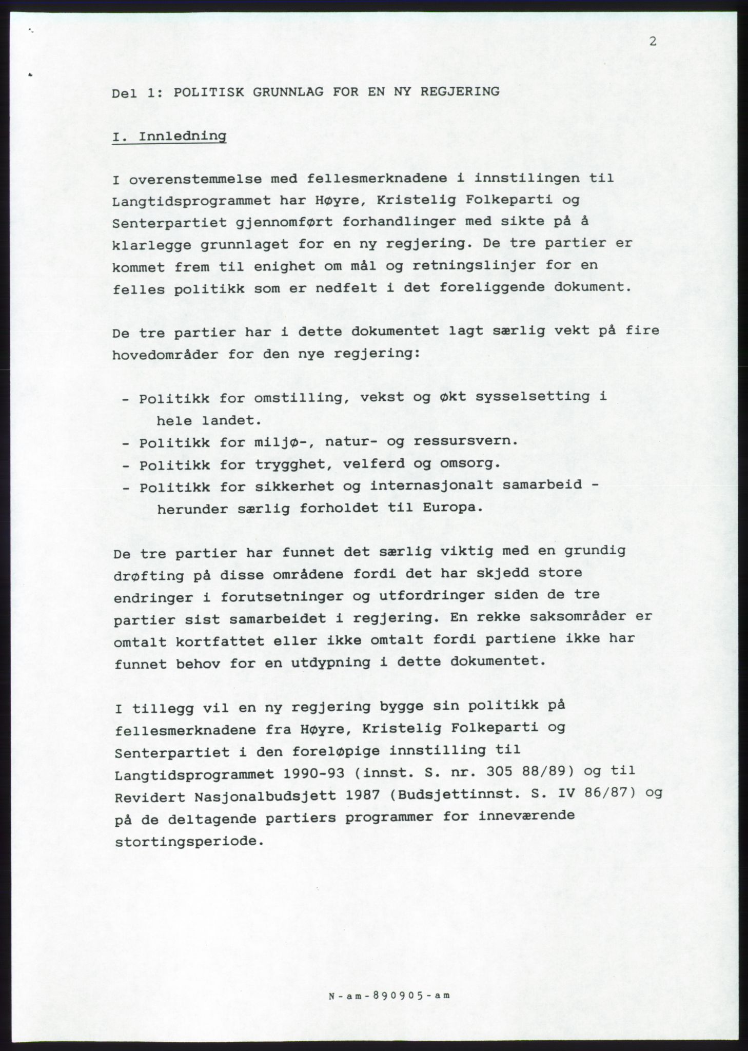 Forhandlingsmøtene 1989 mellom Høyre, KrF og Senterpartiet om dannelse av regjering, RA/PA-0697/A/L0001: Forhandlingsprotokoll med vedlegg, 1989, s. 453