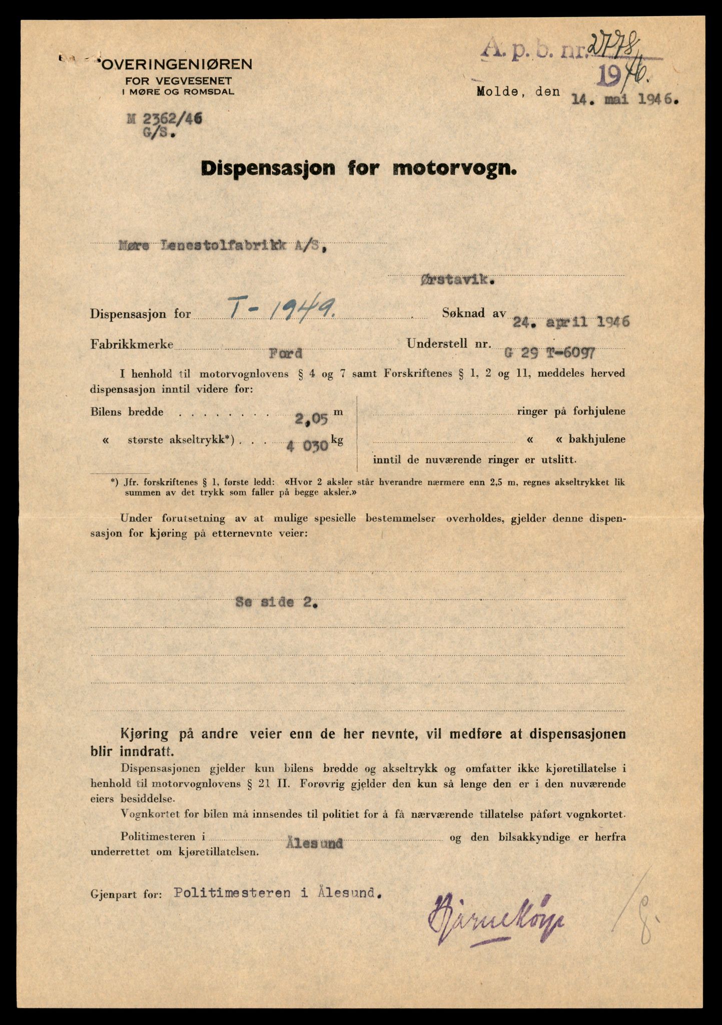 Møre og Romsdal vegkontor - Ålesund trafikkstasjon, AV/SAT-A-4099/F/Fe/L0016: Registreringskort for kjøretøy T 1851 - T 1984, 1927-1998, s. 2131