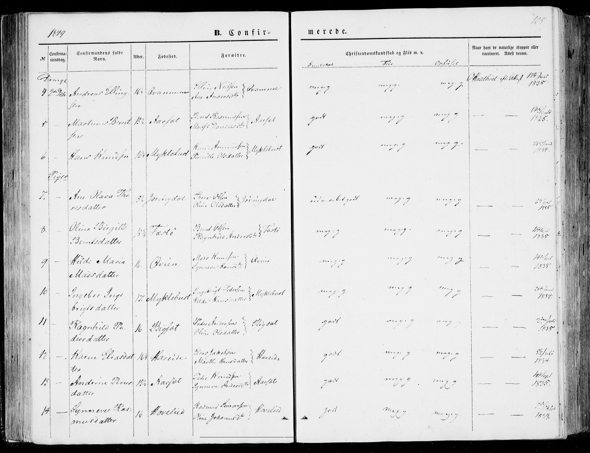 Ministerialprotokoller, klokkerbøker og fødselsregistre - Møre og Romsdal, AV/SAT-A-1454/510/L0121: Ministerialbok nr. 510A01, 1848-1877, s. 105