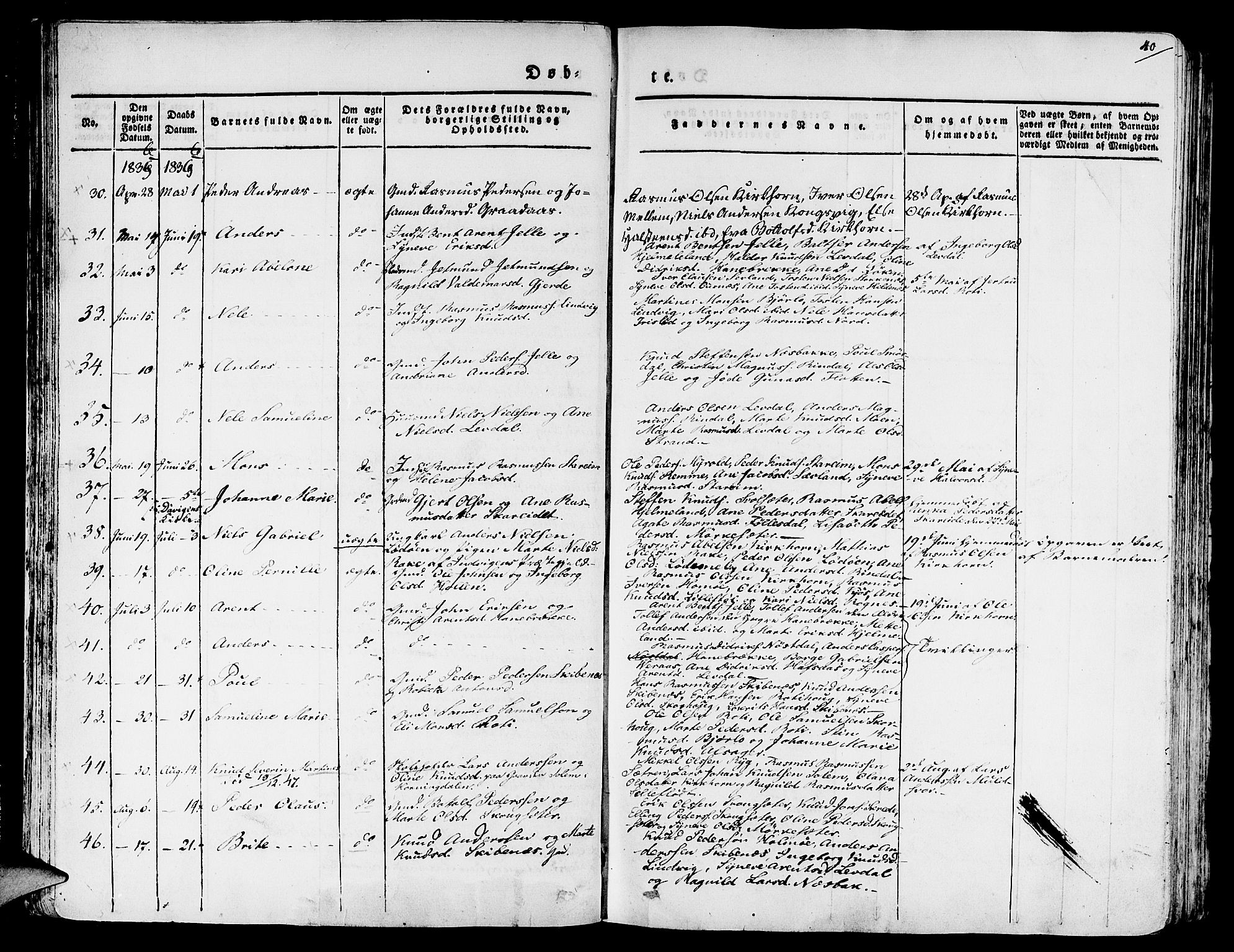 Eid sokneprestembete, AV/SAB-A-82301/H/Haa/Haaa/L0006: Ministerialbok nr. A 6, 1831-1843, s. 40