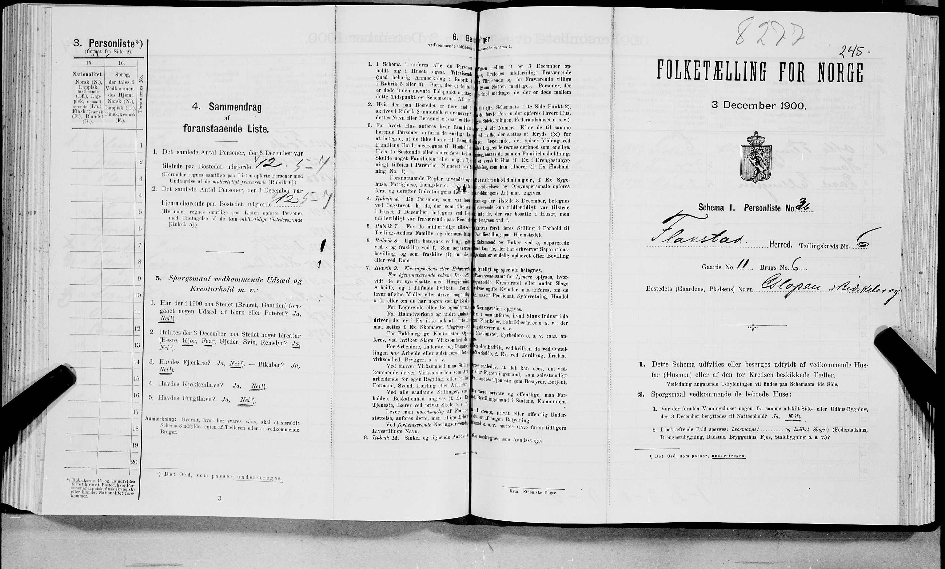 SAT, Folketelling 1900 for 1859 Flakstad herred, 1900, s. 735