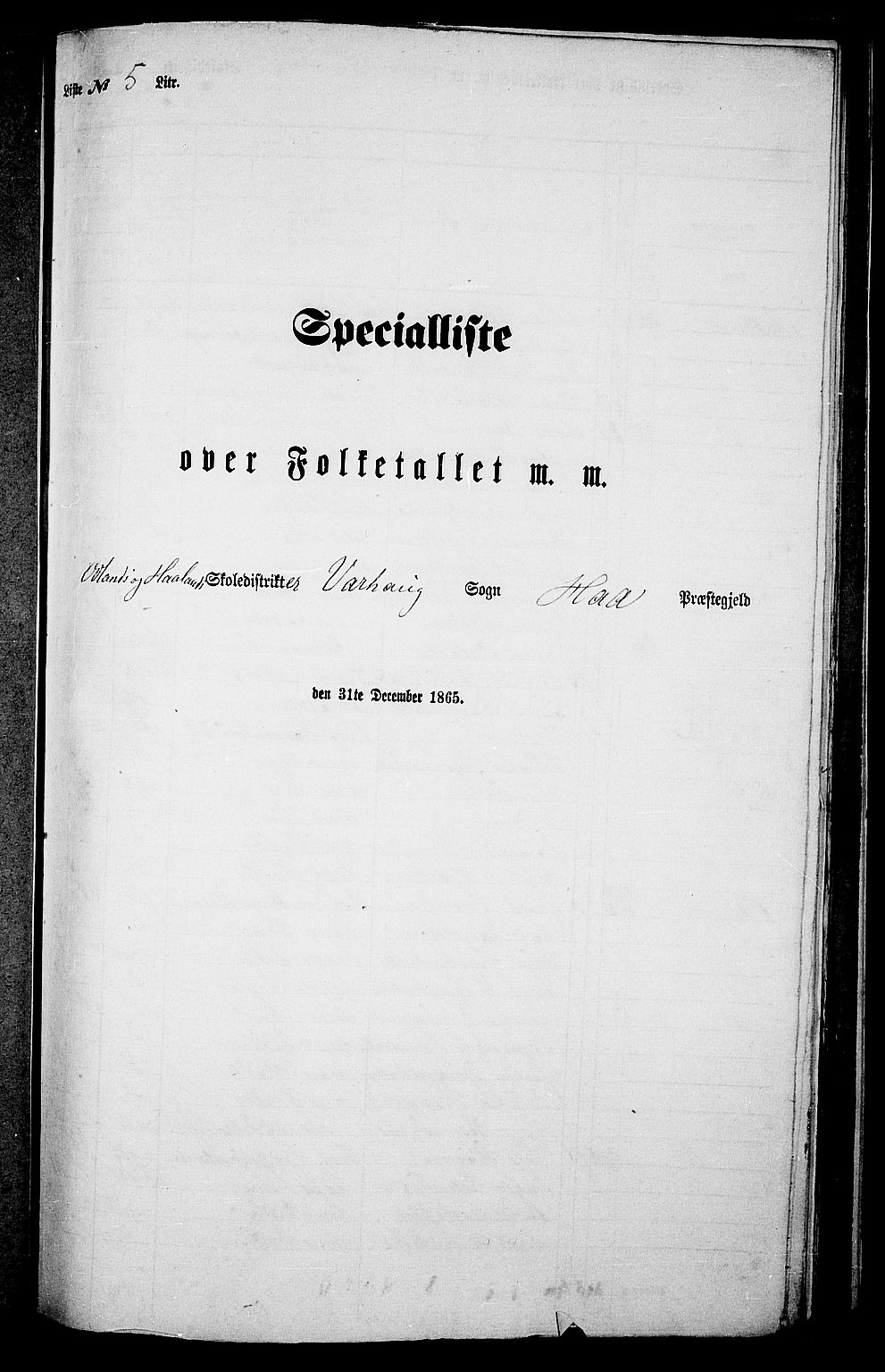 RA, Folketelling 1865 for 1119P Hå prestegjeld, 1865, s. 92