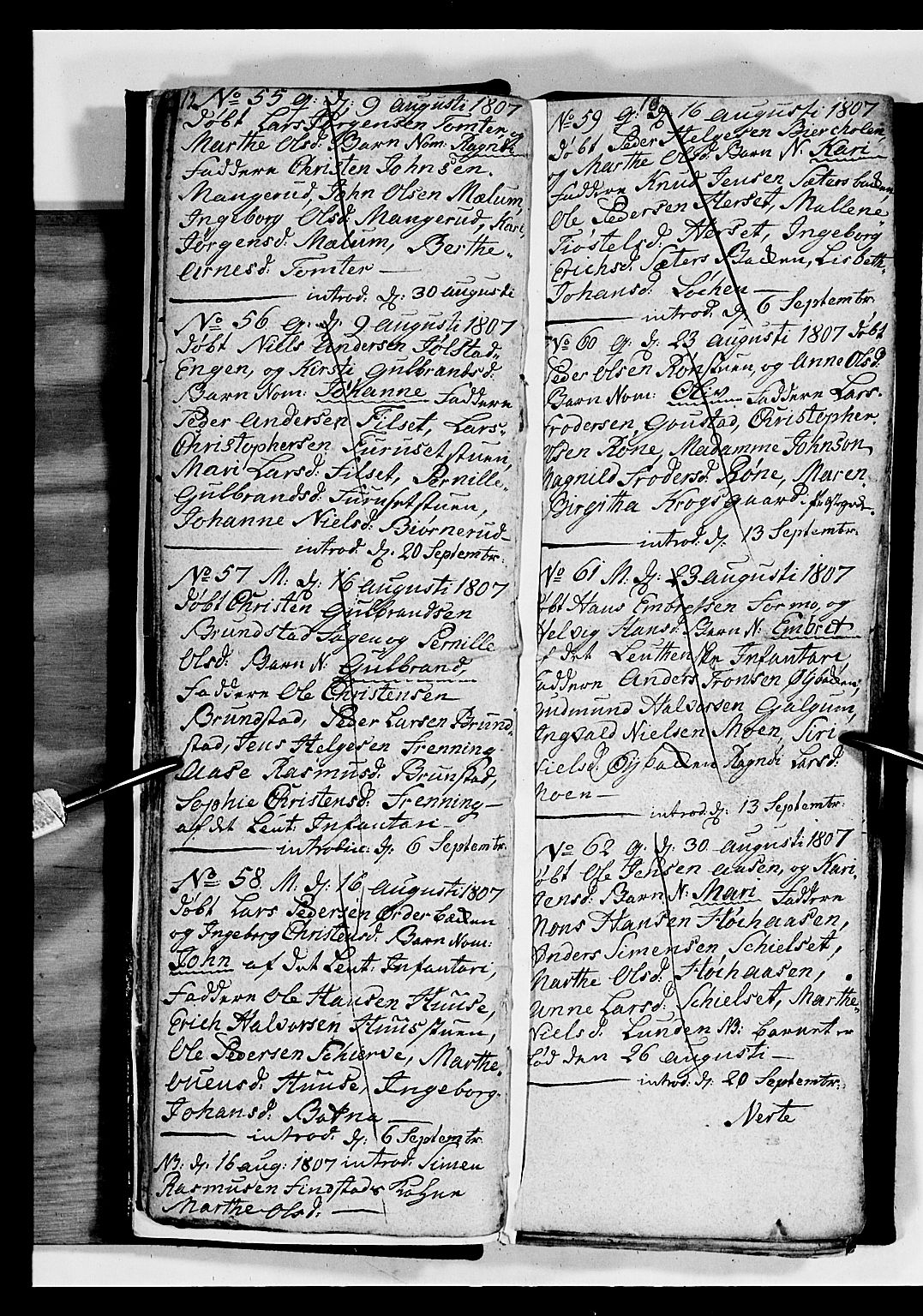 Romedal prestekontor, AV/SAH-PREST-004/L/L0004: Klokkerbok nr. 4, 1807-1814, s. 12-13