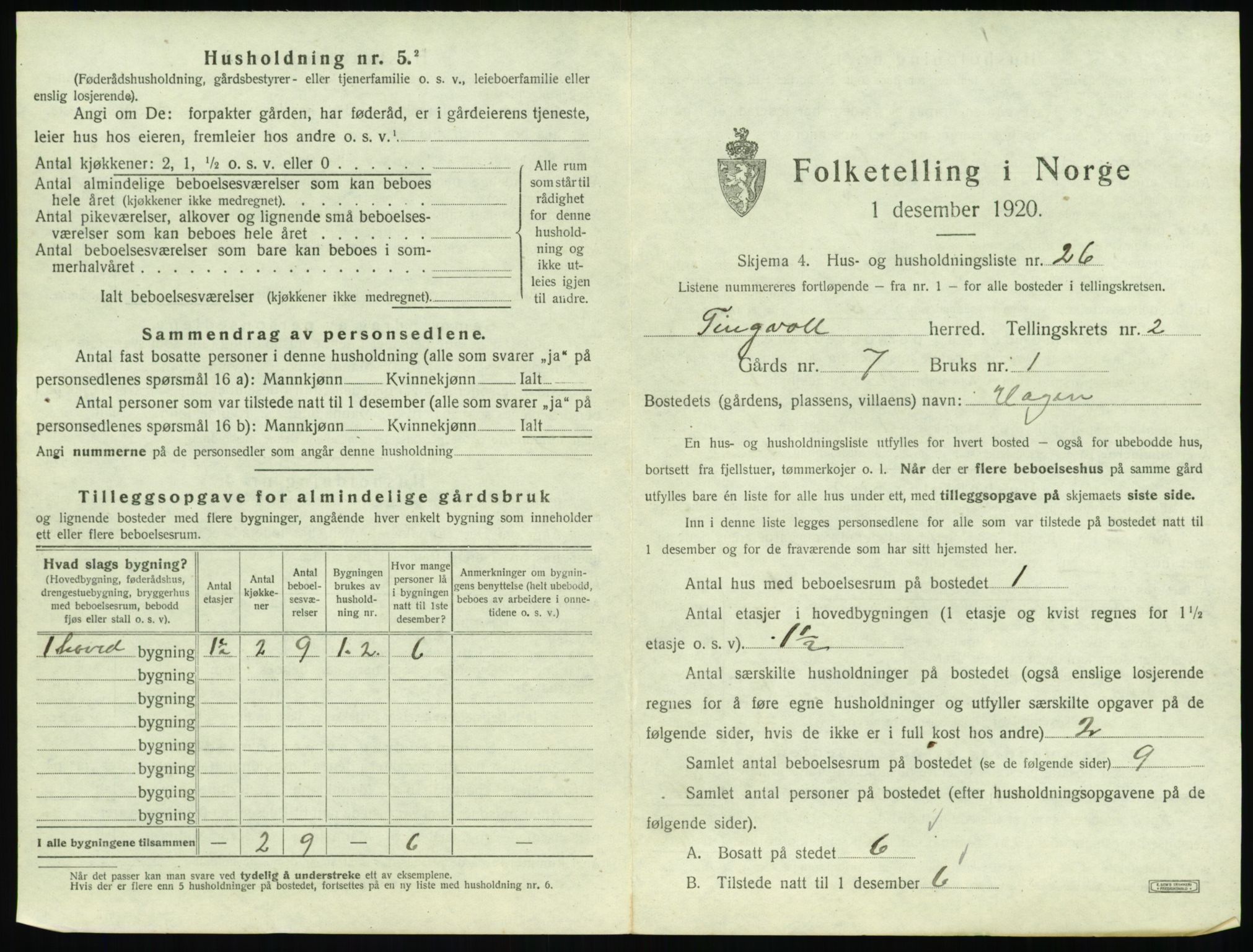 SAT, Folketelling 1920 for 1560 Tingvoll herred, 1920, s. 128