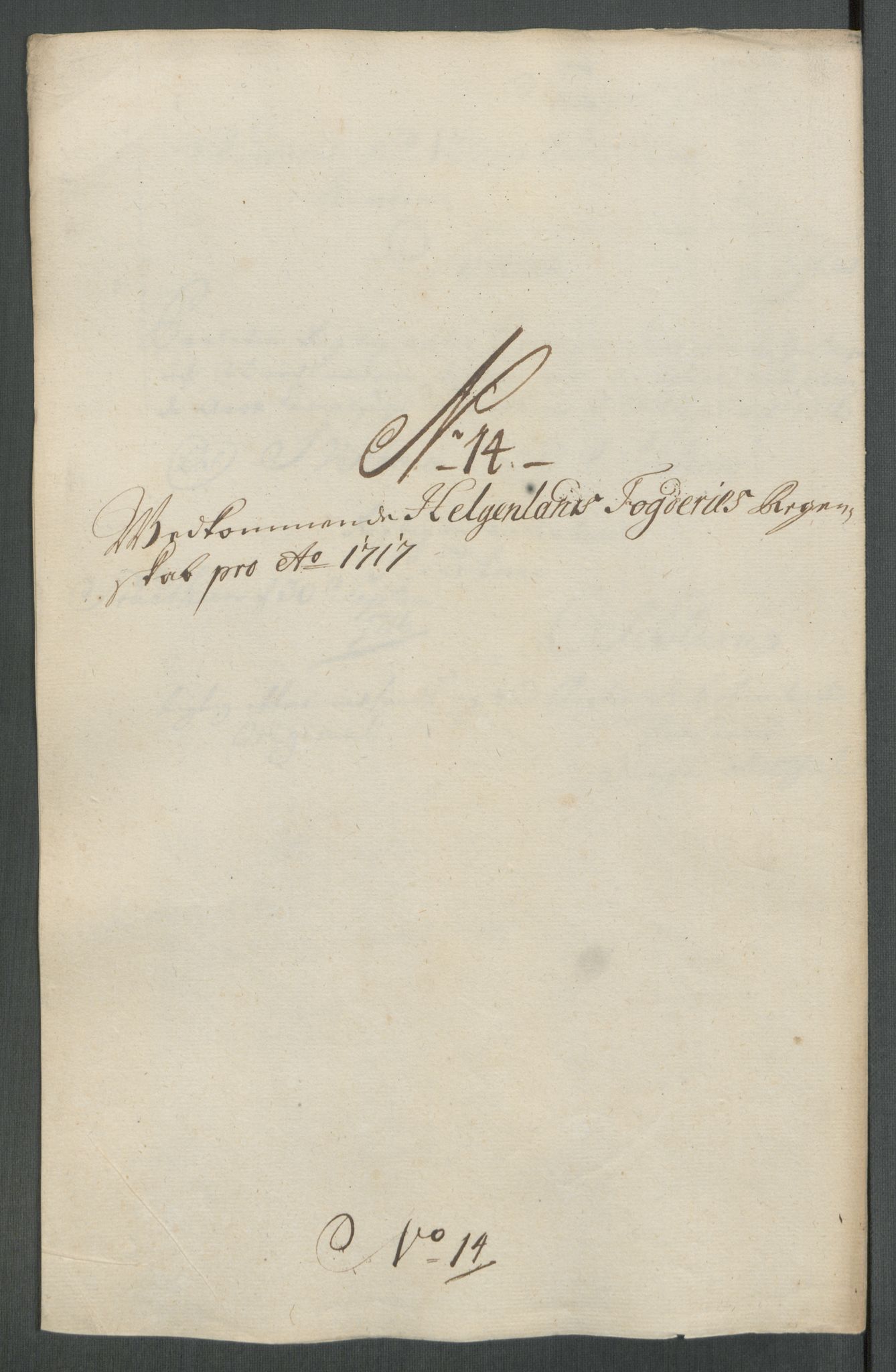 Rentekammeret inntil 1814, Reviderte regnskaper, Fogderegnskap, RA/EA-4092/R65/L4515: Fogderegnskap Helgeland, 1717, s. 193