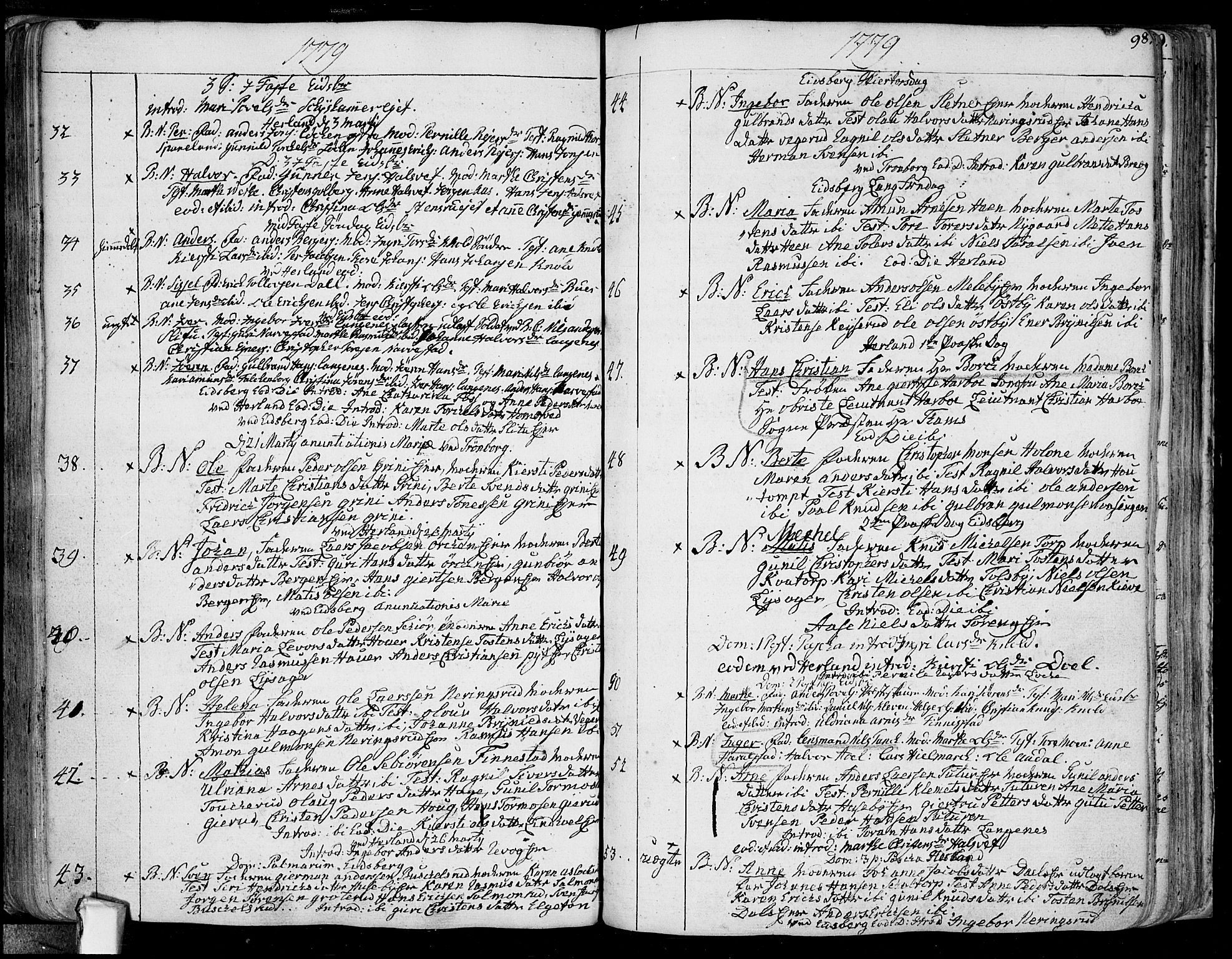 Eidsberg prestekontor Kirkebøker, AV/SAO-A-10905/F/Fa/L0004: Ministerialbok nr. I 4, 1759-1788, s. 98