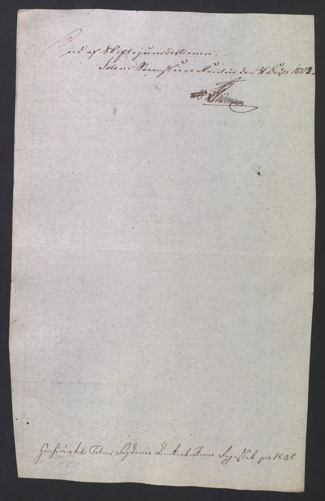 Rentekammeret inntil 1814, Reviderte regnskaper, Fogderegnskap, AV/RA-EA-4092/R19/L1396: Fogderegnskap Toten, Hadeland og Vardal, 1808, s. 220