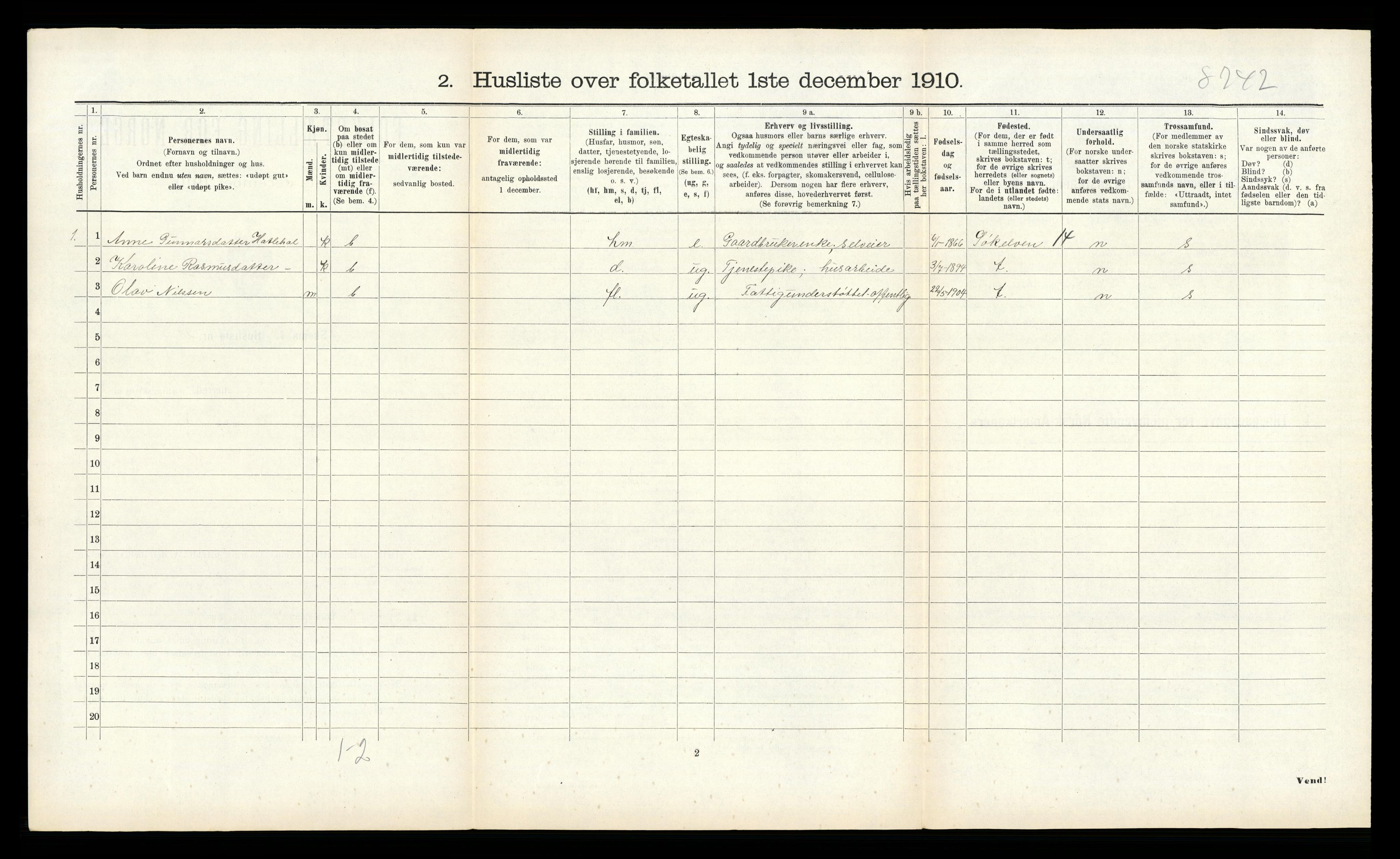 RA, Folketelling 1910 for 1531 Borgund herred, 1910, s. 238