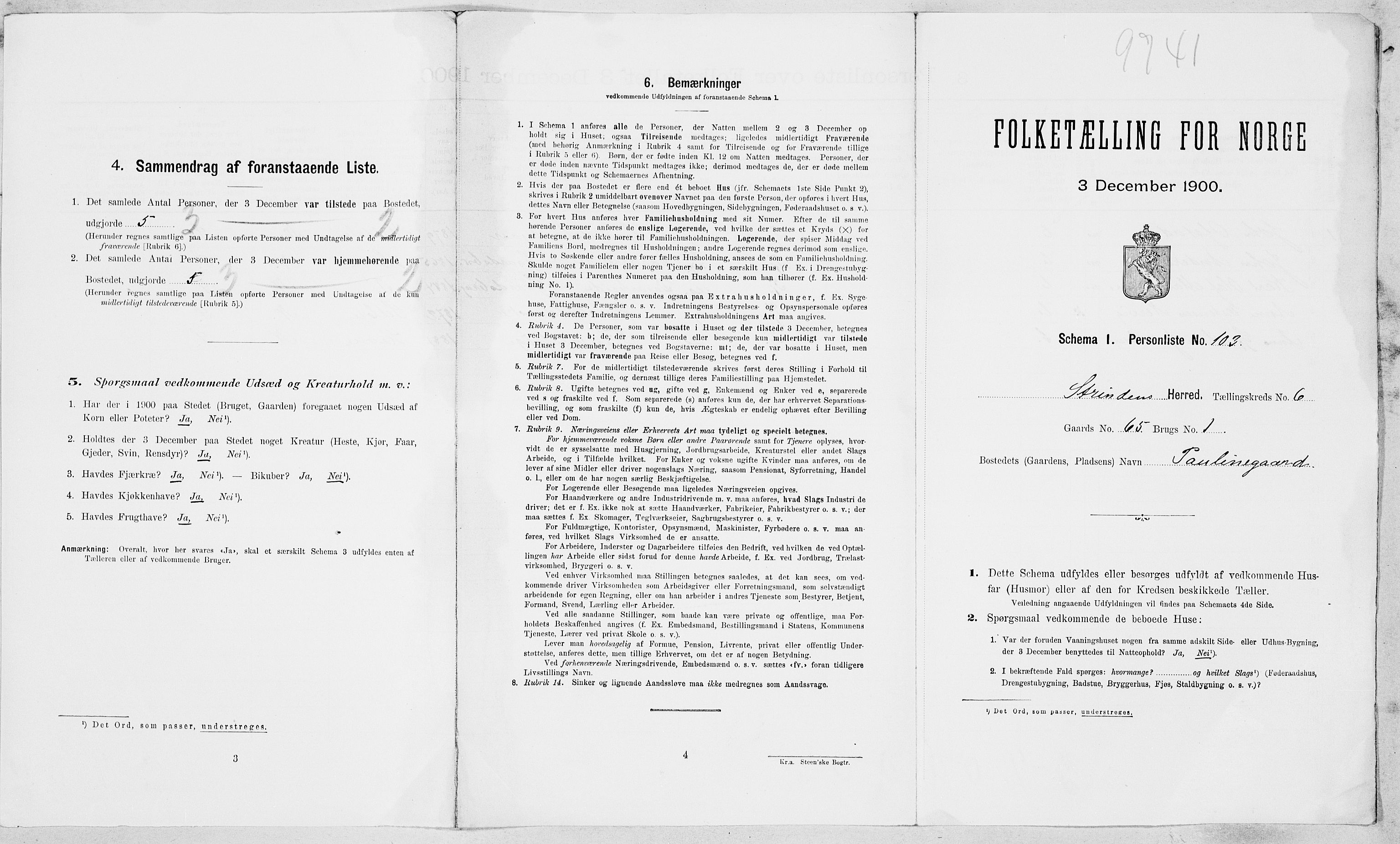 SAT, Folketelling 1900 for 1660 Strinda herred, 1900, s. 1186