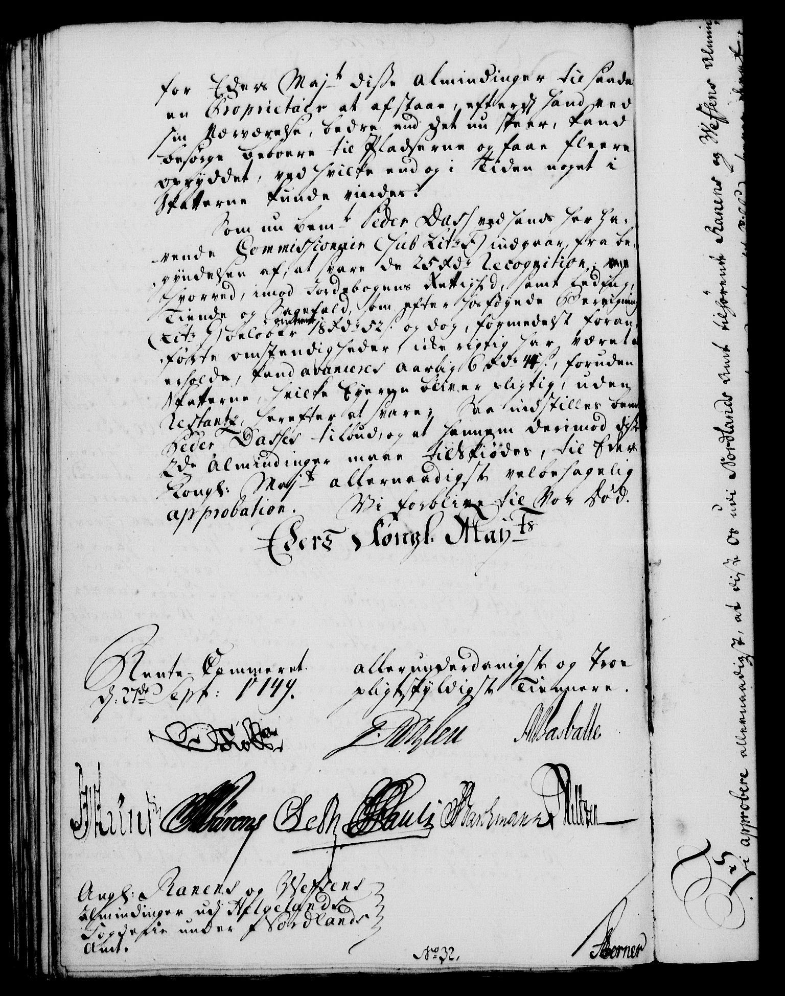 Rentekammeret, Kammerkanselliet, RA/EA-3111/G/Gf/Gfa/L0031: Norsk relasjons- og resolusjonsprotokoll (merket RK 52.31), 1749, s. 500