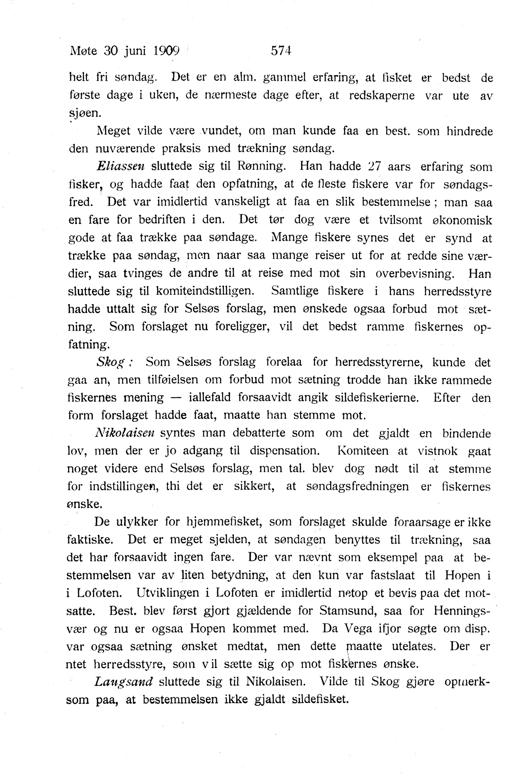 Nordland Fylkeskommune. Fylkestinget, AIN/NFK-17/176/A/Ac/L0032: Fylkestingsforhandlinger 1909, 1909