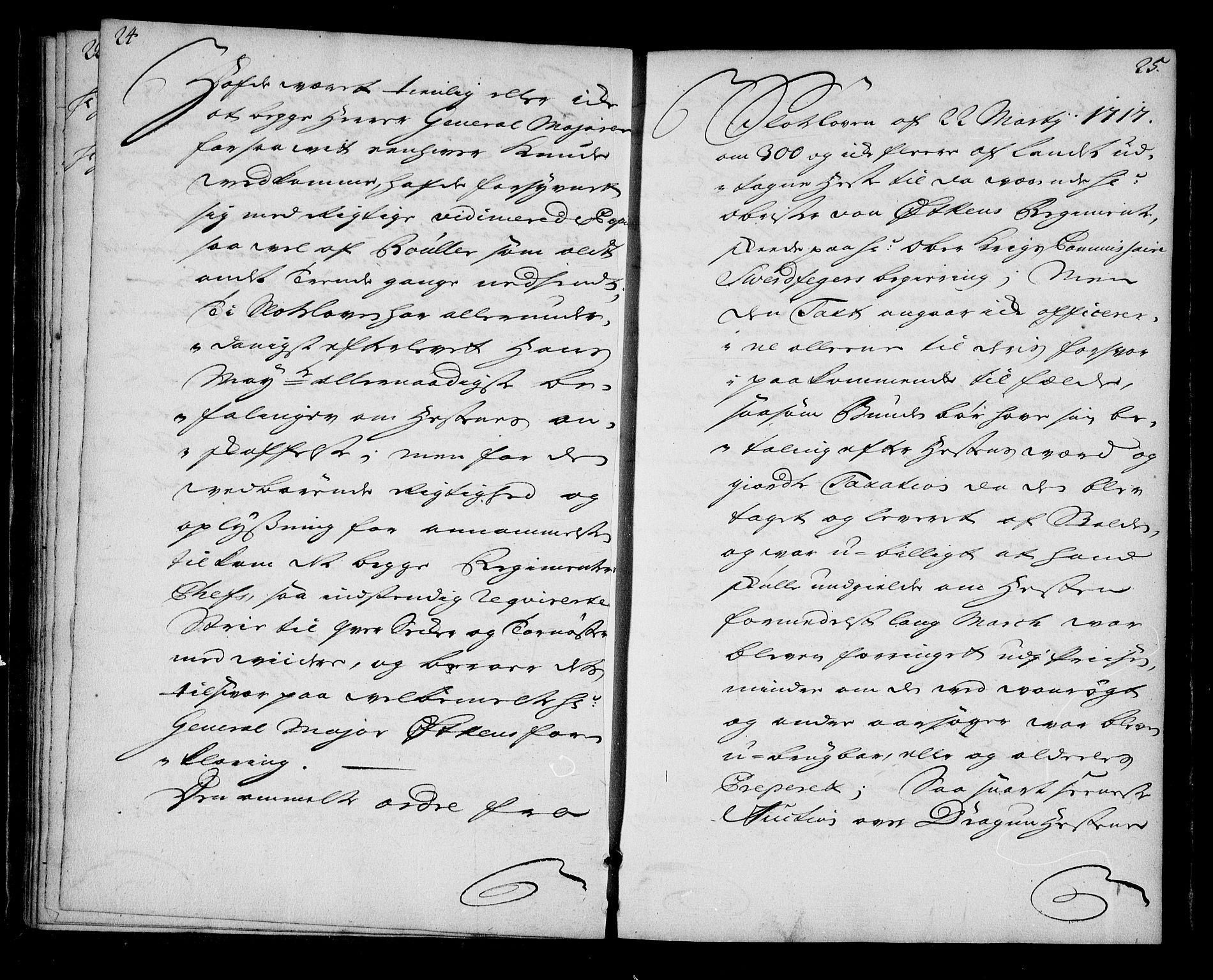 Stattholderembetet 1572-1771, AV/RA-EA-2870/Bd/L0006: Korrespondanseprotokoll, 1721-1722, s. 24-25