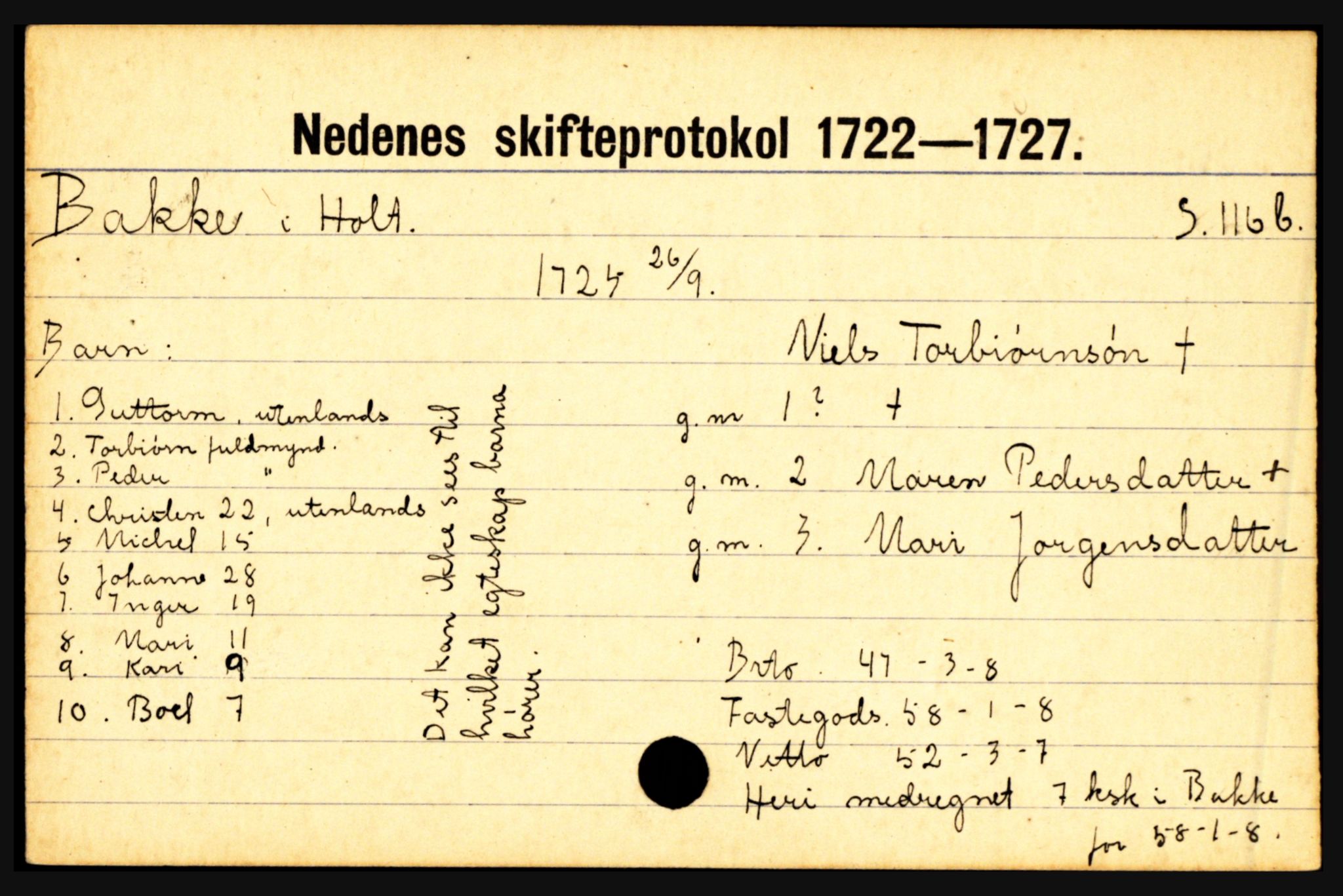 Nedenes sorenskriveri før 1824, AV/SAK-1221-0007/H, s. 1507