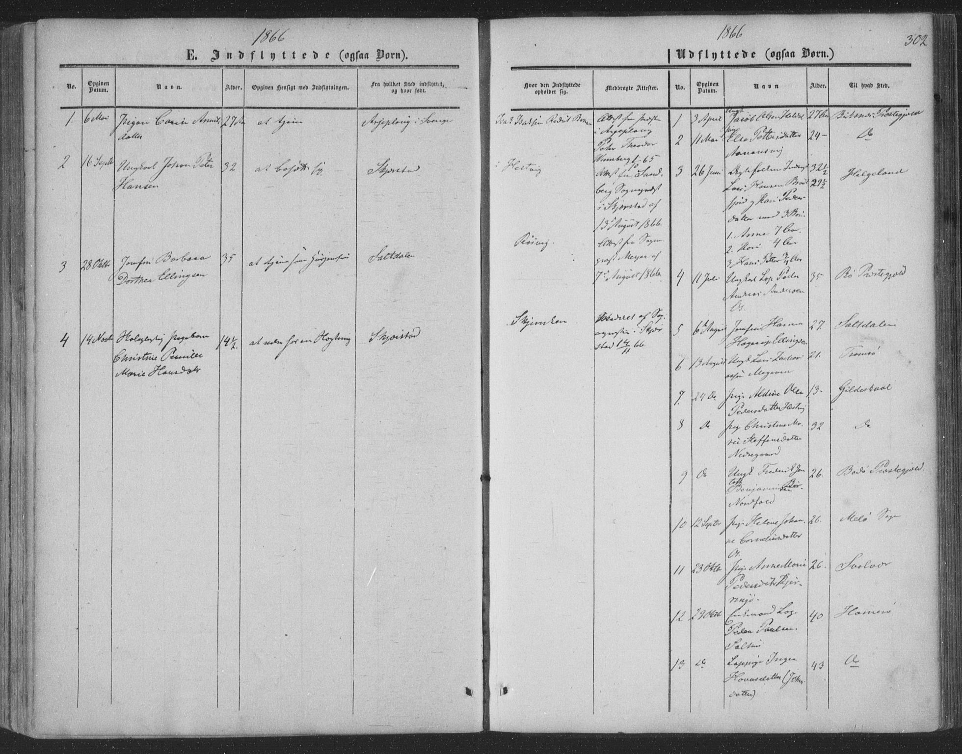 Ministerialprotokoller, klokkerbøker og fødselsregistre - Nordland, SAT/A-1459/853/L0770: Ministerialbok nr. 853A09, 1857-1870, s. 302