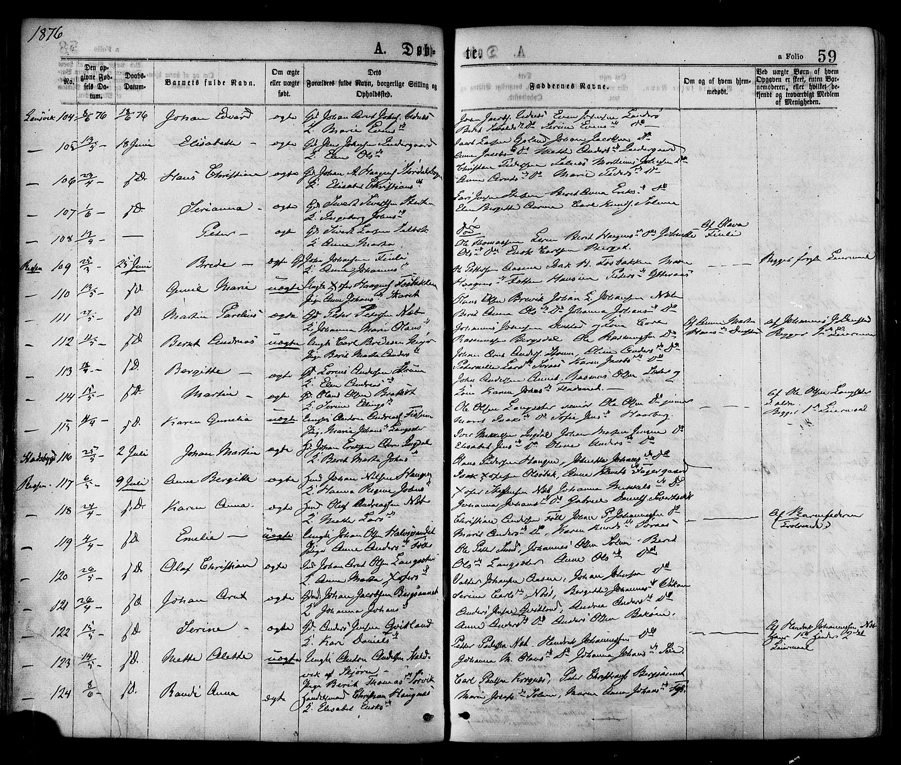 Ministerialprotokoller, klokkerbøker og fødselsregistre - Sør-Trøndelag, AV/SAT-A-1456/646/L0613: Ministerialbok nr. 646A11, 1870-1884, s. 59