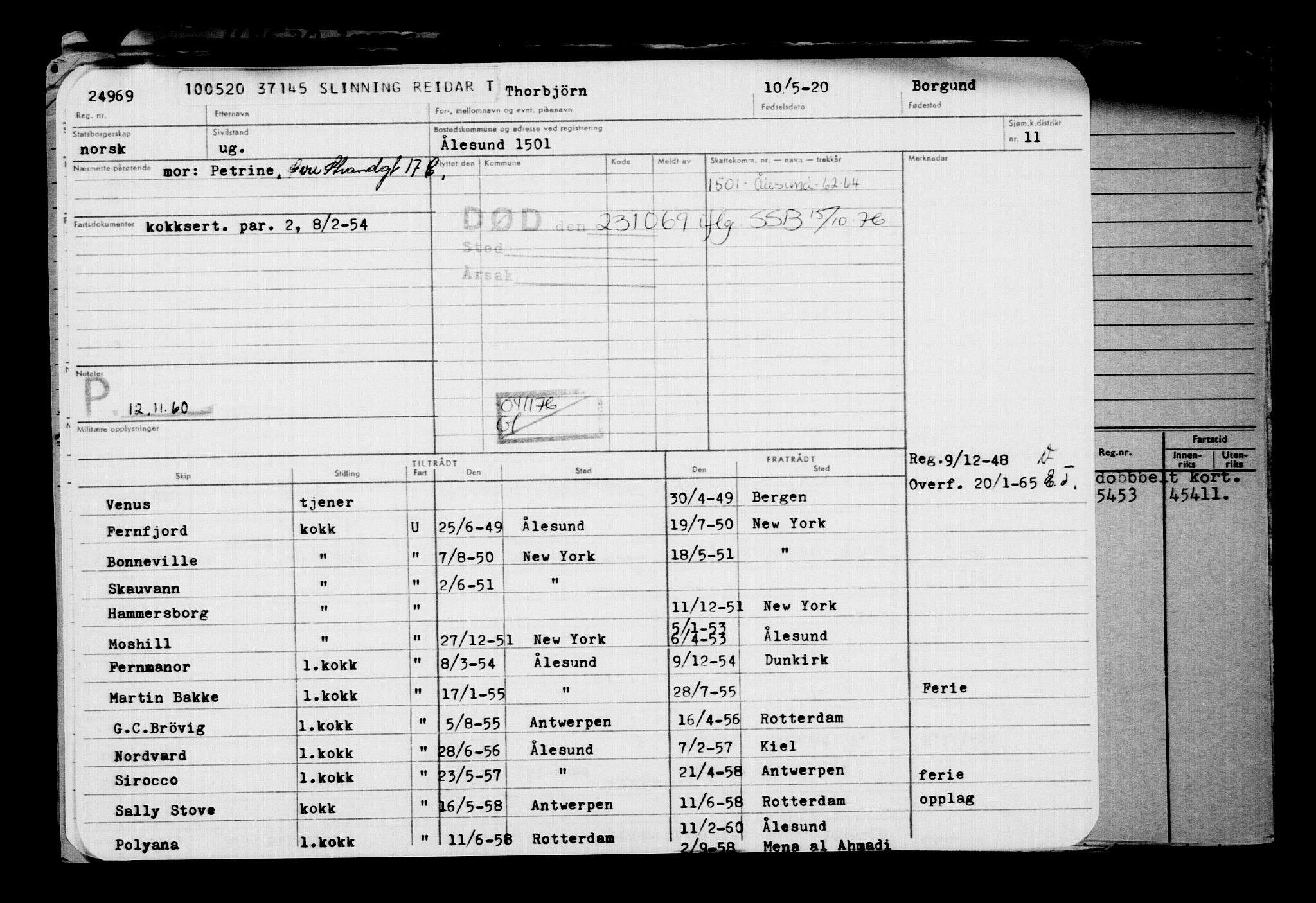 Direktoratet for sjømenn, AV/RA-S-3545/G/Gb/L0180: Hovedkort, 1920, s. 520