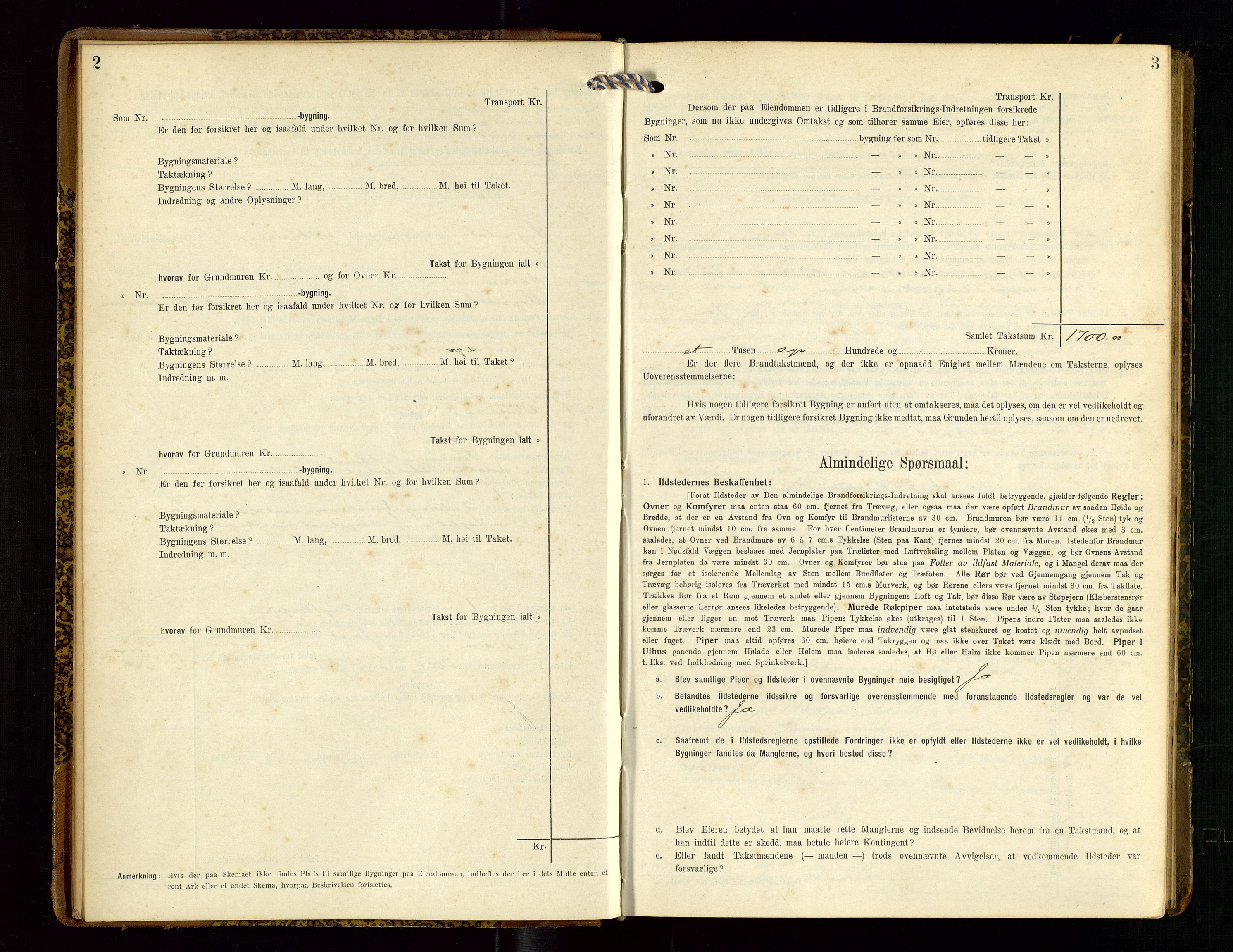 Sokndal lensmannskontor, AV/SAST-A-100417/Gob/L0003: "Brandtakst-Protokol", 1914-1917, s. 2-3