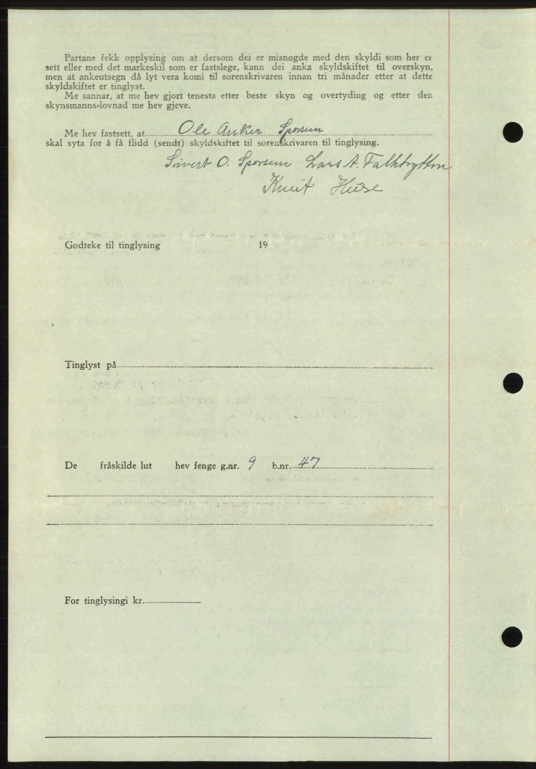 Romsdal sorenskriveri, AV/SAT-A-4149/1/2/2C: Pantebok nr. A20, 1946-1946, Dagboknr: 1652/1946