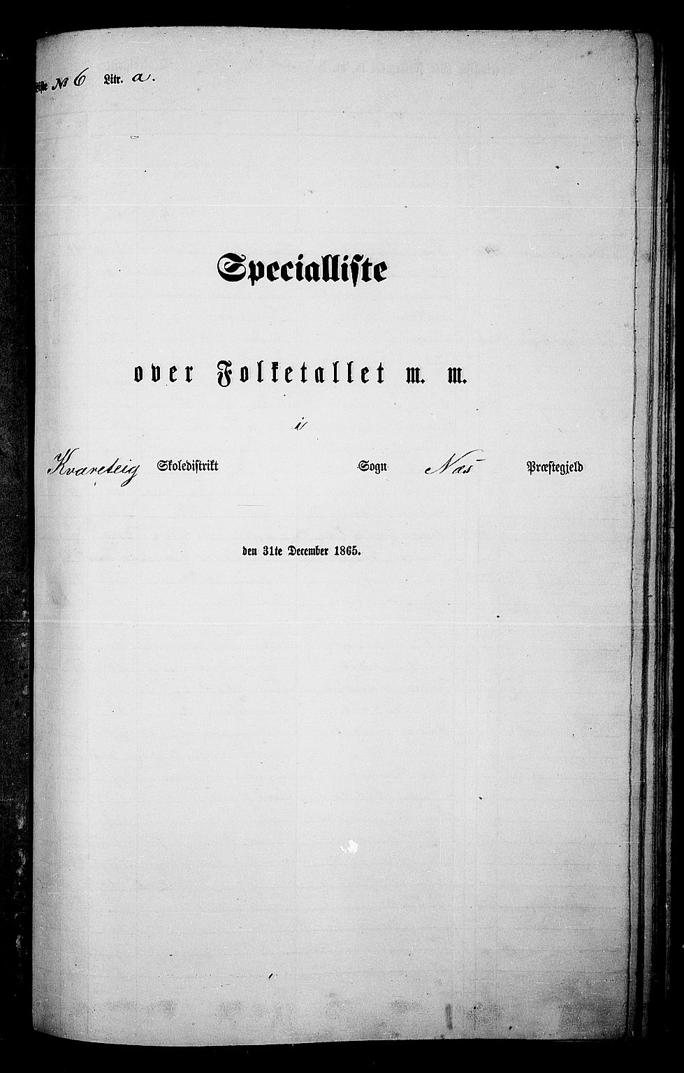 RA, Folketelling 1865 for 0616P Nes prestegjeld, 1865, s. 127