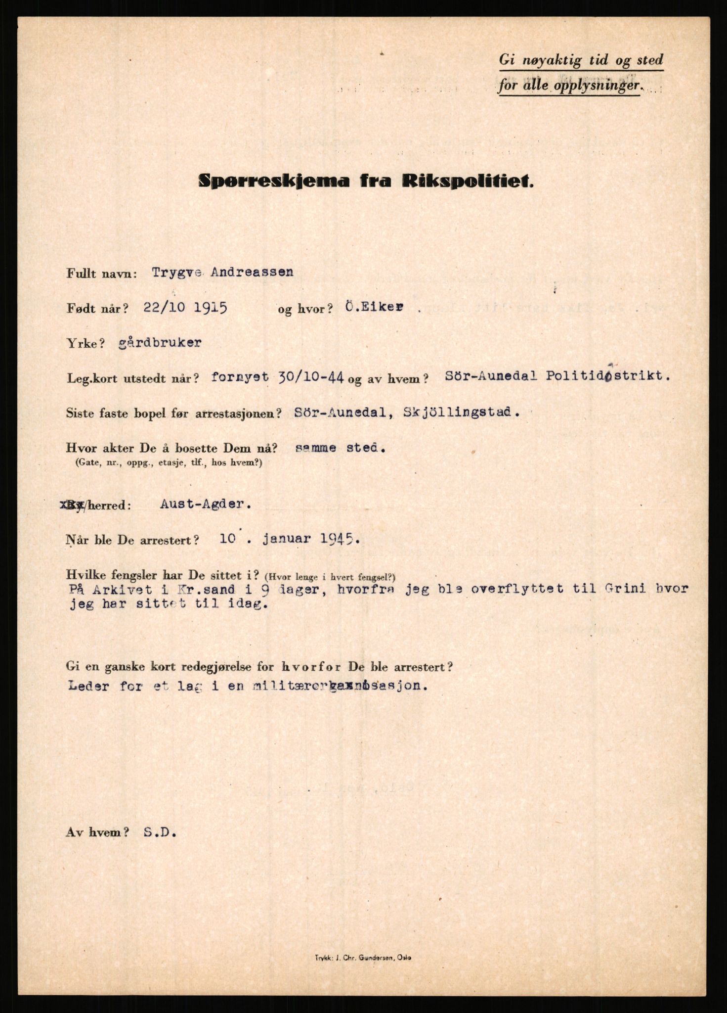 Rikspolitisjefen, AV/RA-S-1560/L/L0001: Abelseth, Rudolf - Berentsen, Odd, 1940-1945, s. 679