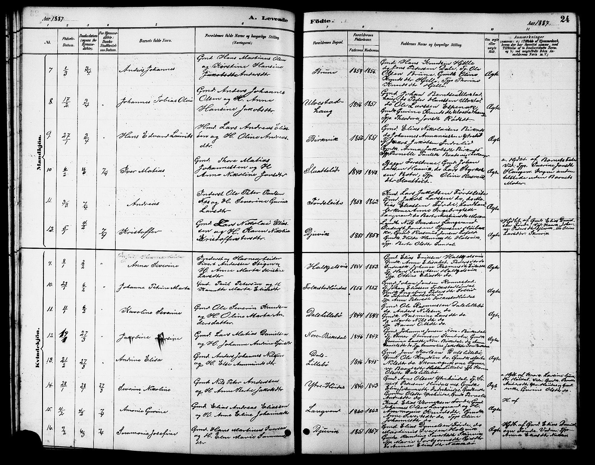 Ministerialprotokoller, klokkerbøker og fødselsregistre - Møre og Romsdal, AV/SAT-A-1454/511/L0158: Klokkerbok nr. 511C04, 1884-1903, s. 24