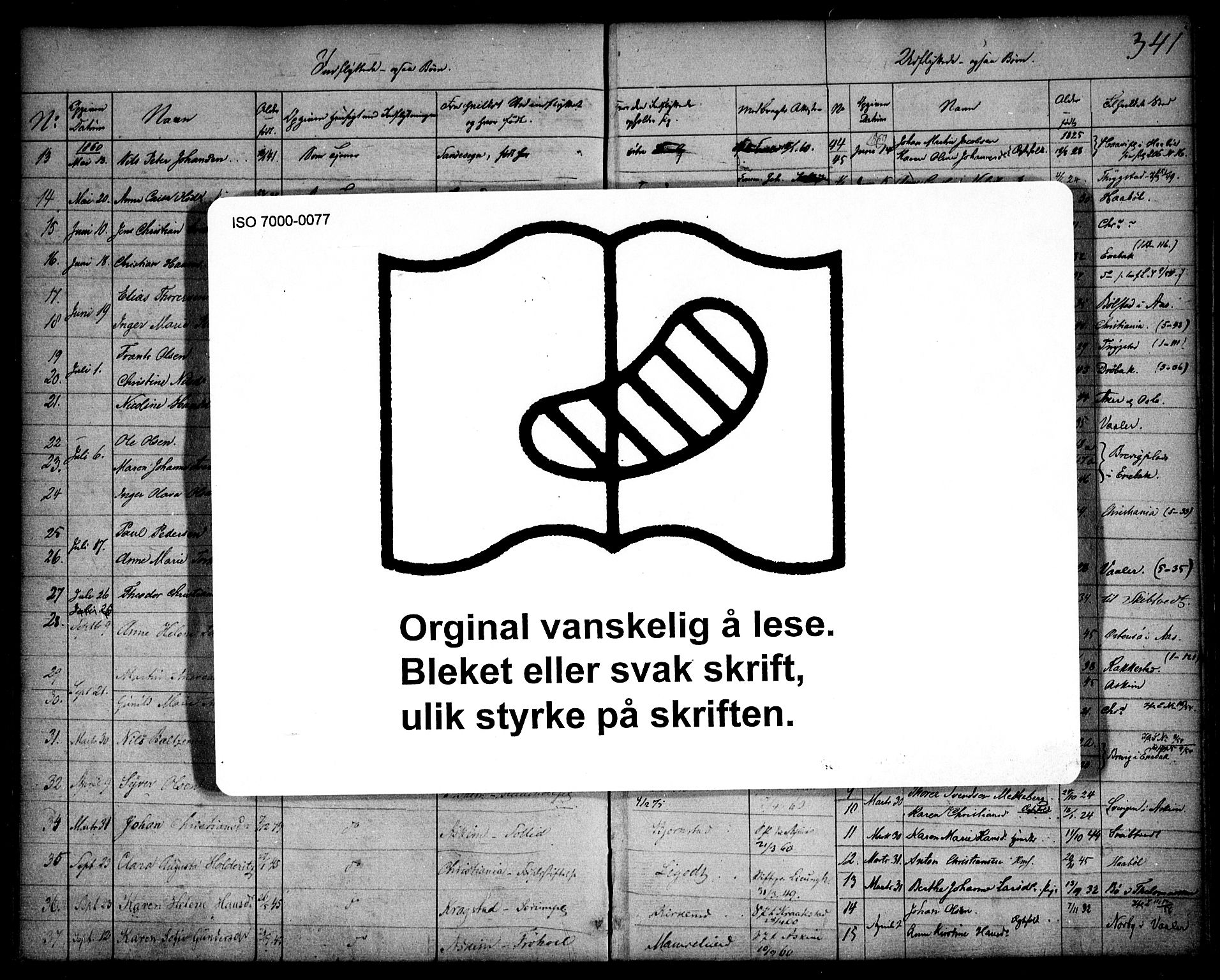 Spydeberg prestekontor Kirkebøker, AV/SAO-A-10924/F/Fa/L0005: Ministerialbok nr. I 5, 1842-1862, s. 341