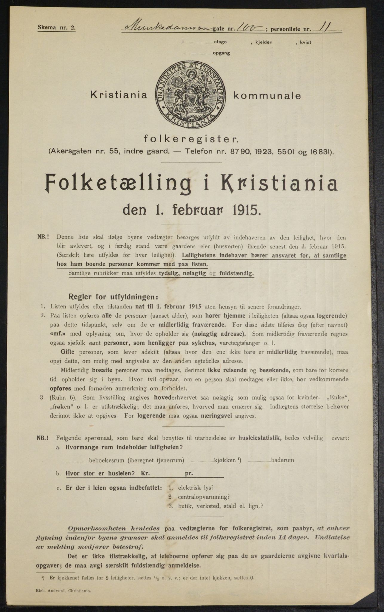 OBA, Kommunal folketelling 1.2.1915 for Kristiania, 1915, s. 67377